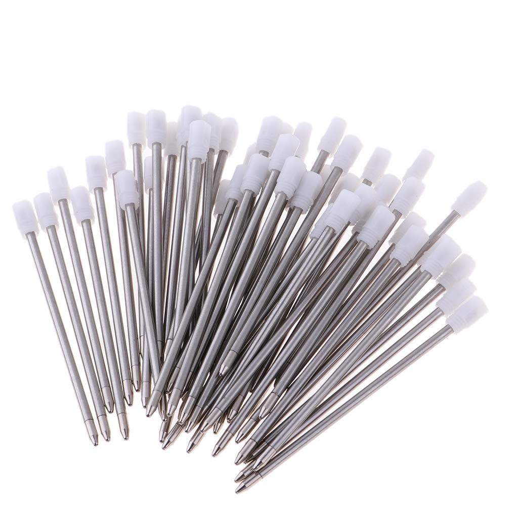 50PCS Metal Rollerball Pen Refills - Standard International Size Gel Ink Refills for Smooth Writing - Compatible with Most Rollerball Pens - Perfect for Office, School & Daily Journaling
