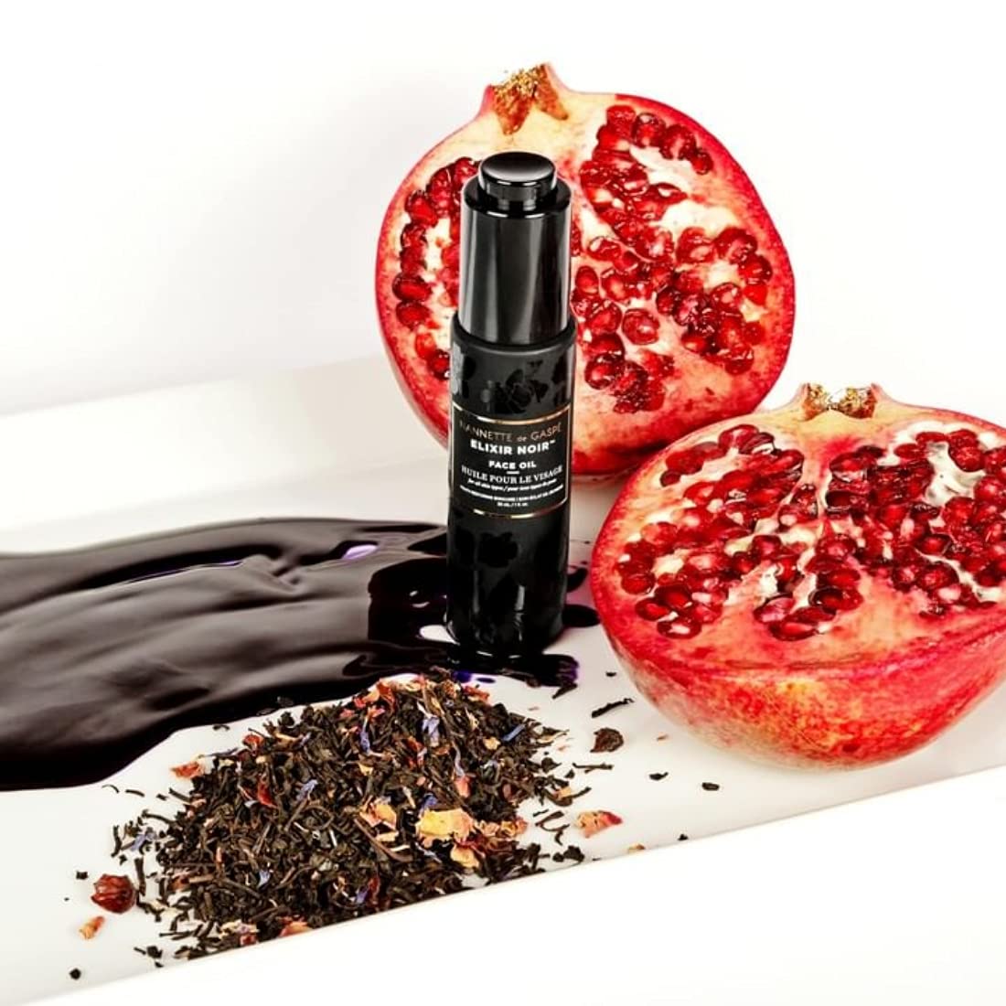 NANNETTE de GASPÉ Elixir Noir Face Oil 30mL/1Fl Oz - Luxury Anti-Aging Facial Oil for Glowing Skin | Perfect for Nighttime Skincare Routine & Dry Skin Treatment