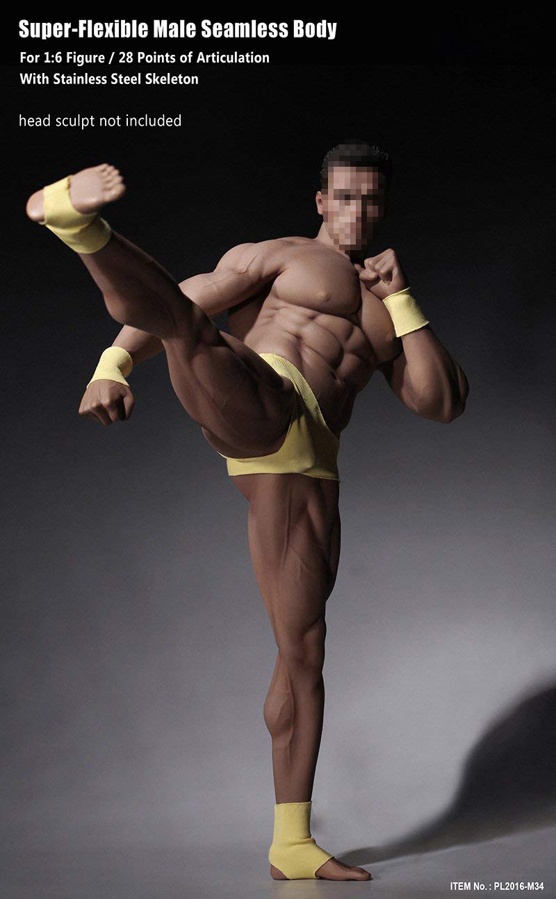 Phicen 1/6 Scale Super Flexible Male Muscular Seamless Body PL2016-M34 - Perfect for Action Figure Collectors, Photography, and Custom Doll Making