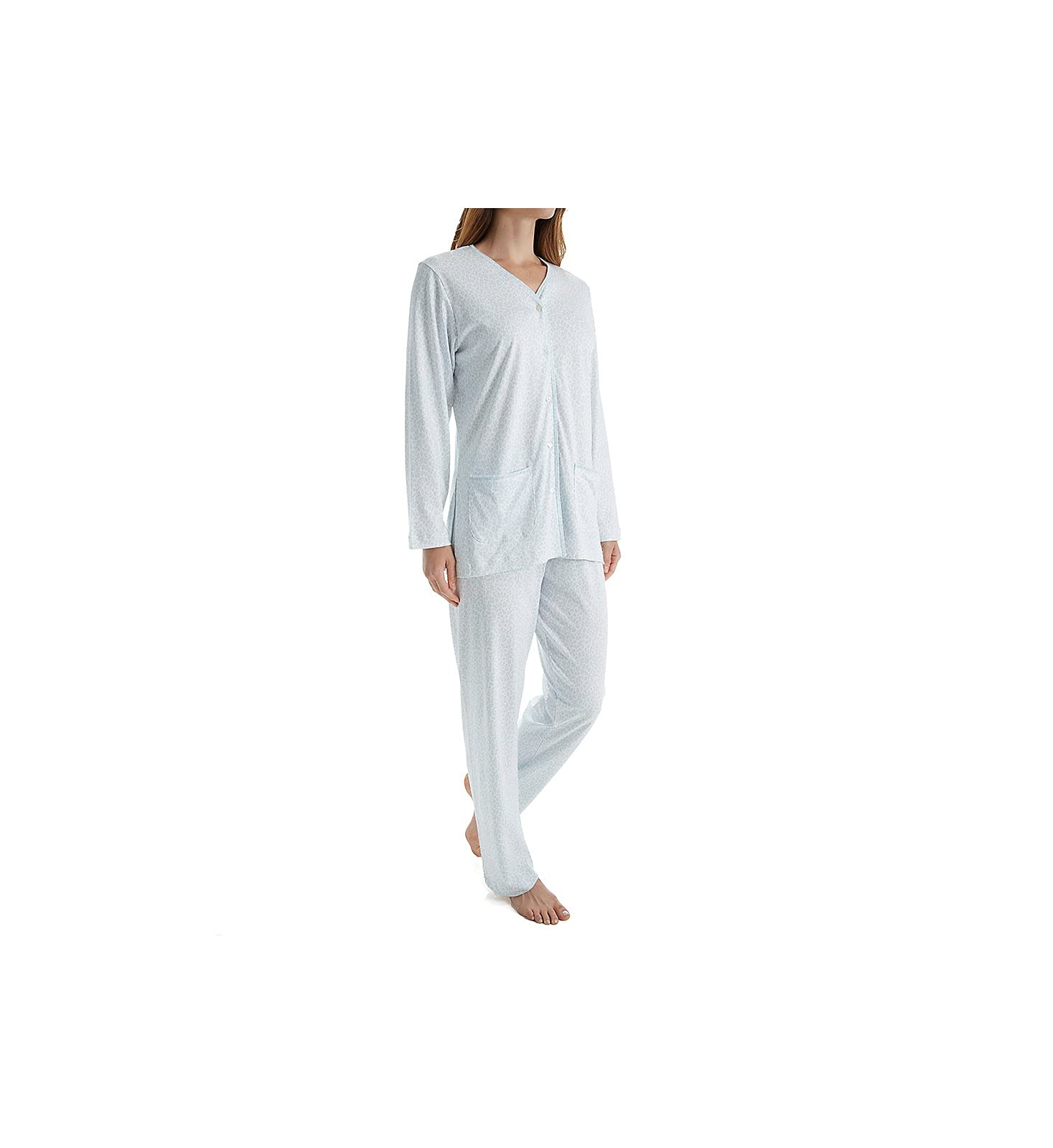 Women's Leopard Print Long Sleeve Pajama Set - Soft Butterknits Sleepwear for Cozy Nights & Loungewear - Perfect for Winter, Sleepovers & Relaxing at Home