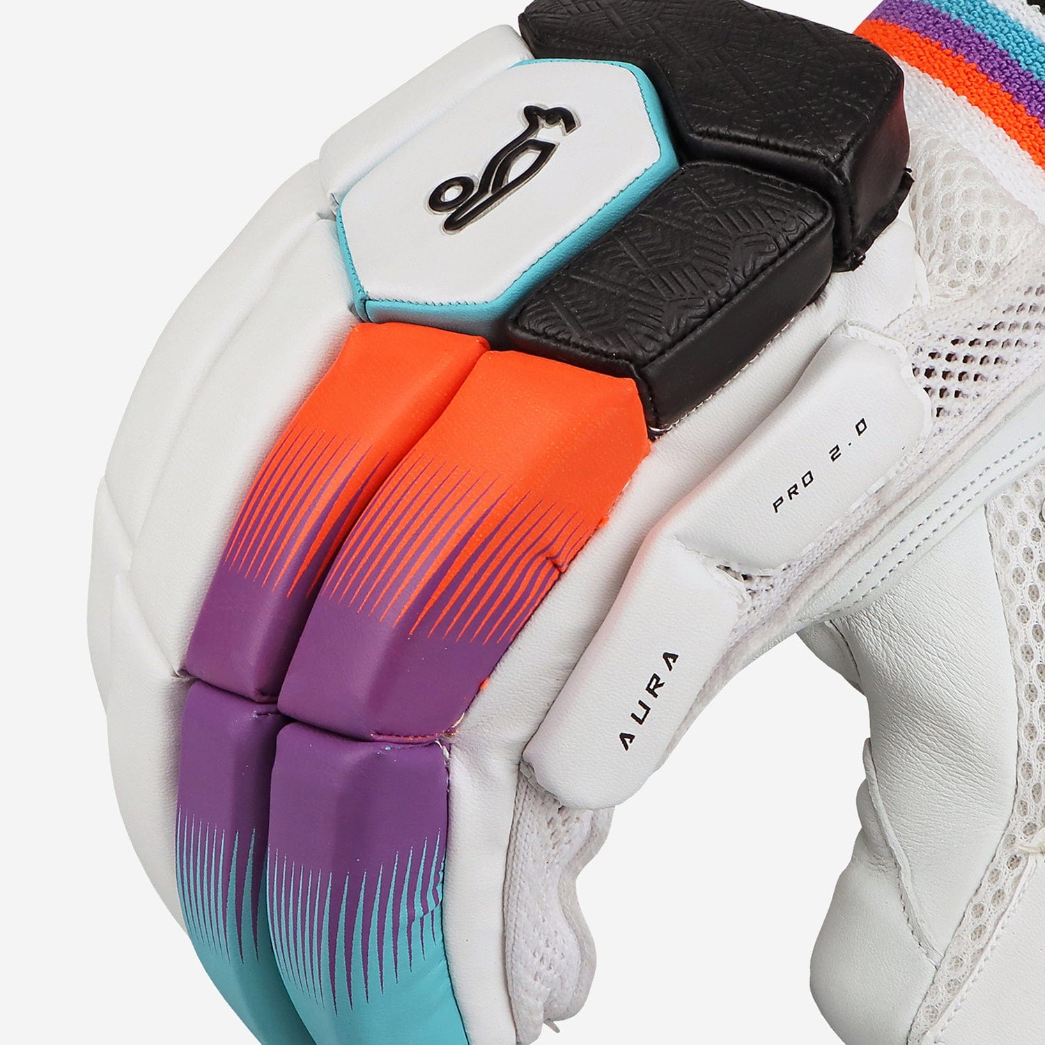 Kookaburra Aura 2.0 Adult Cricket Batting Gloves - Premium Leather Protection for Cricket Players - Perfect for Practice & Match Play