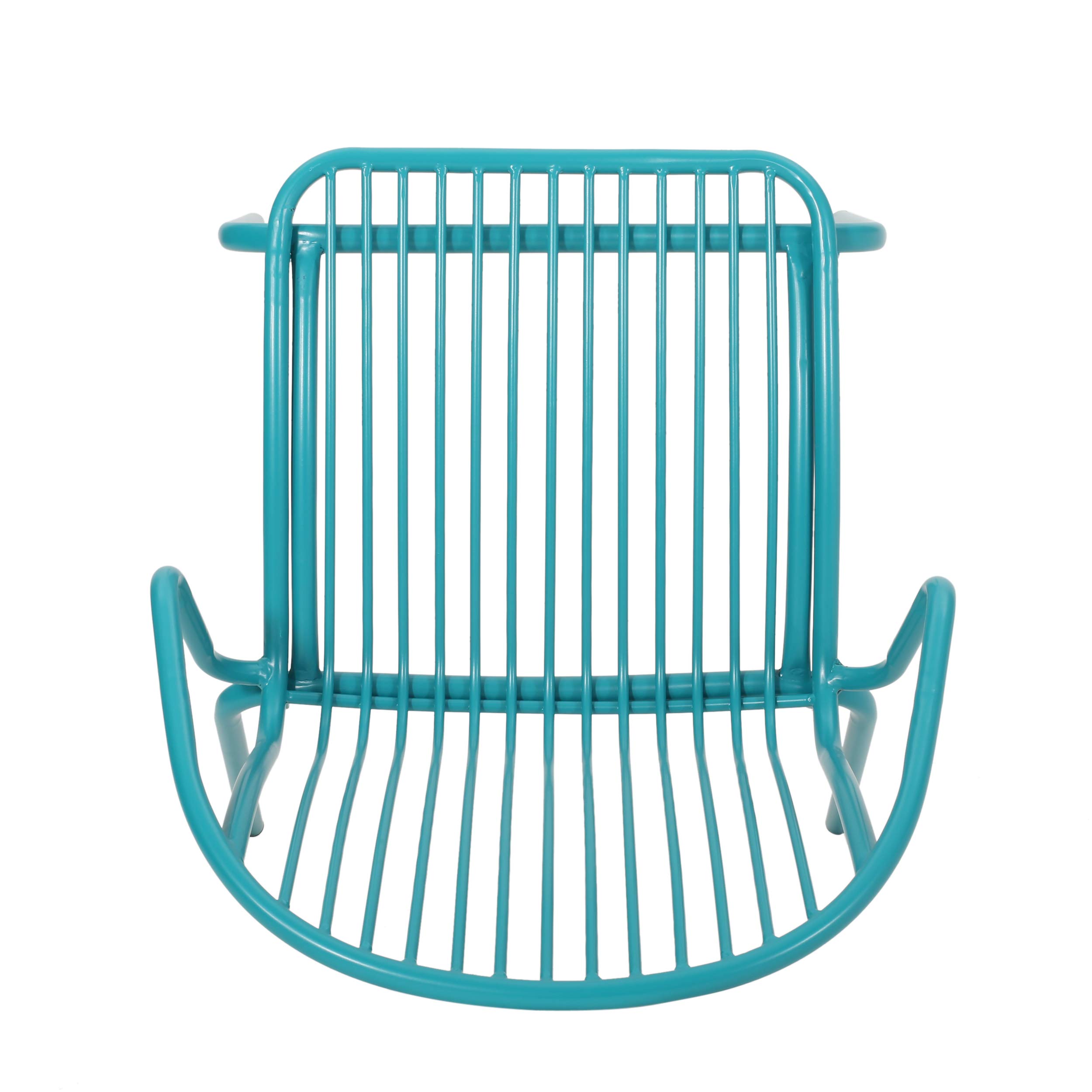Premium Outdoor Modern Iron Club Chair Set of 2 - Matte Teal Patio Furniture for Garden, Poolside & Backyard Relaxation - Durable Weather-Resistant Design by GDFStudio