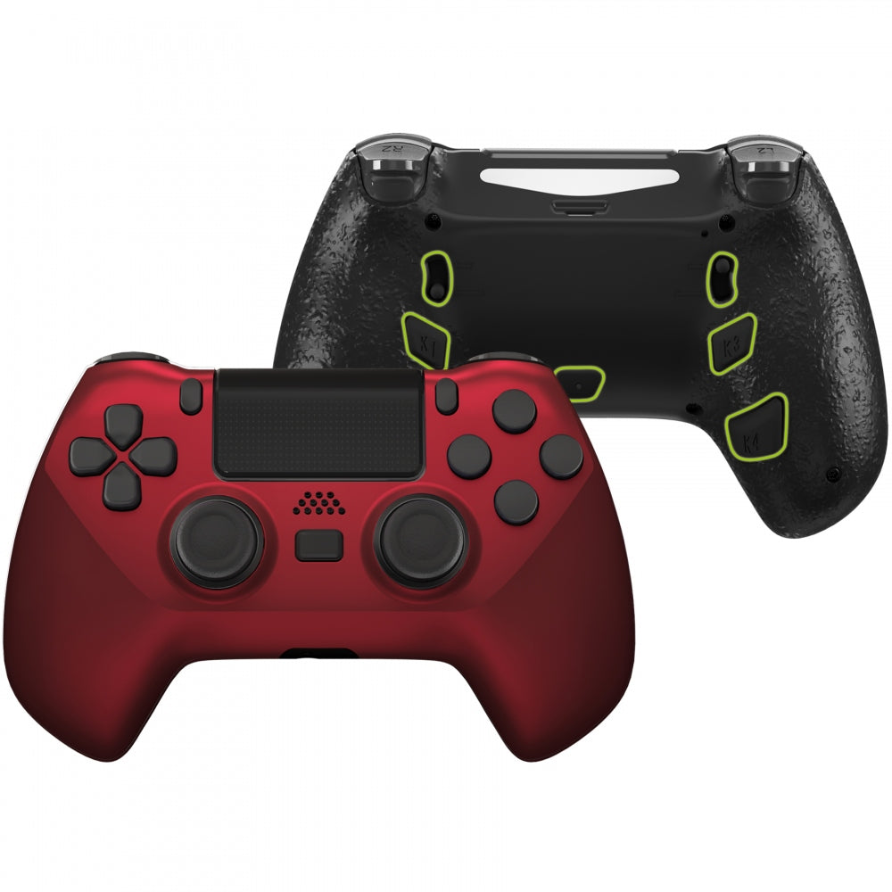 eXtremeRate DECADE Tournament PS4 Controller Upgrade Kit - Compatible with JDM 040/050/055 Models (Scarlet Red) | Enhanced Grip & Performance for Competitive Gaming