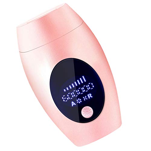 LEORX Painless Hair Removal Device for Women & Men - Permanent Facial & Body Hair Remover with Ice Cooling Technology - Professional At-Home Hair Treatment (Pink) - Perfect for Smooth Skin at Home, Salon, or Travel