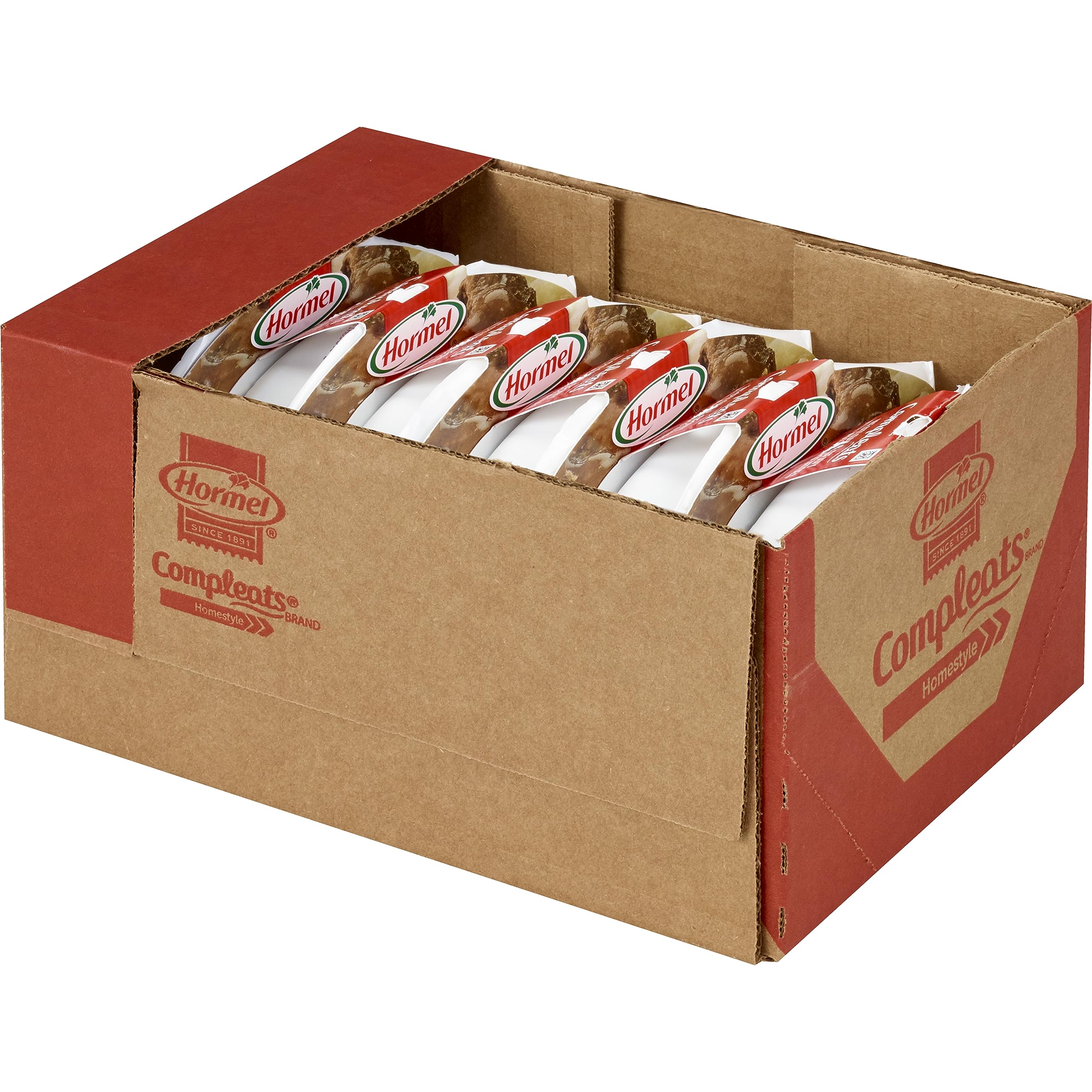 HORMEL COMPLEATS Meatloaf & Gravy With Mashed Potatoes Microwave Meal Tray, 9 oz (6 Pack) - Quick & Easy Lunch, Dinner or Snack for Busy Professionals, Students & Camping