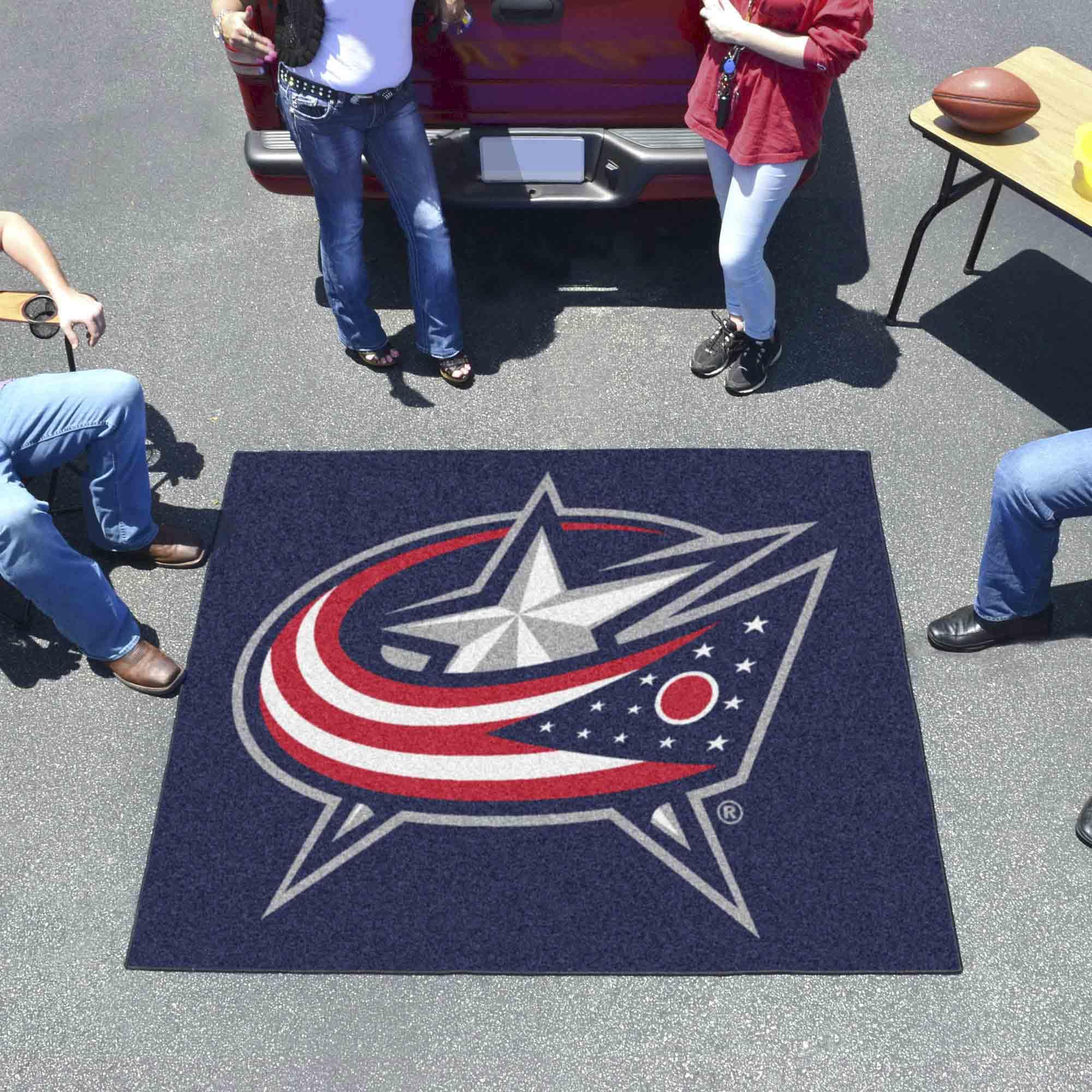 FANMATS Columbus Blue Jackets Tailgater Rug - 5ft x 6ft NHL Team Sports Fan Area Rug for Home Decor, Game Room & Tailgating Parties | Durable Outdoor Mat for Football, Hockey & Sports Events