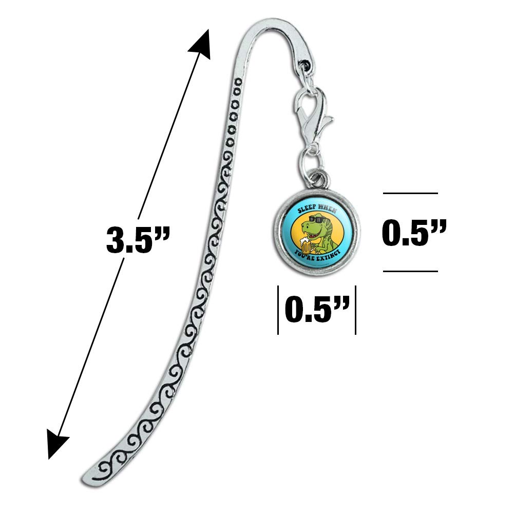 Funny Dinosaur Metal Bookmark - Extinct Dino Page Marker with Charm for Book Lovers | Perfect Gift for Readers, Students & Bibliophiles
