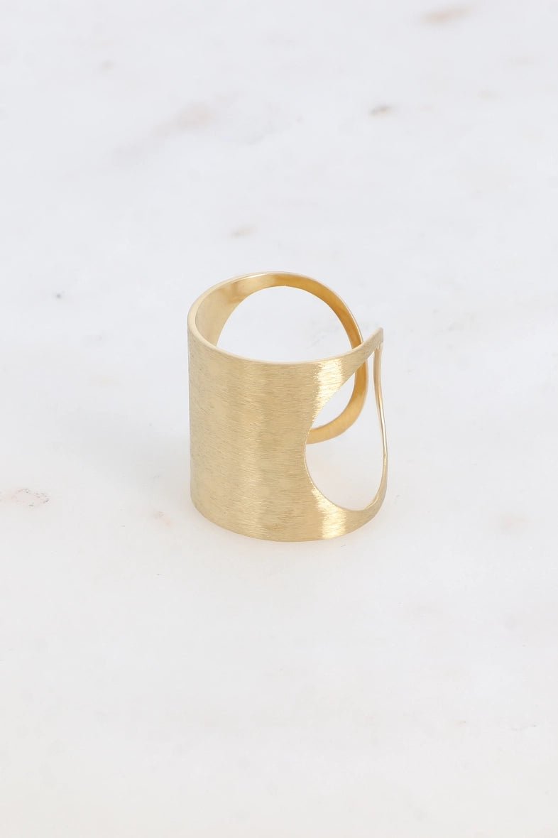 Large Type Brushed Bangle Ring - Bold & Elegant Jewelry for Women | Perfect for Parties, Weddings & Everyday Wear