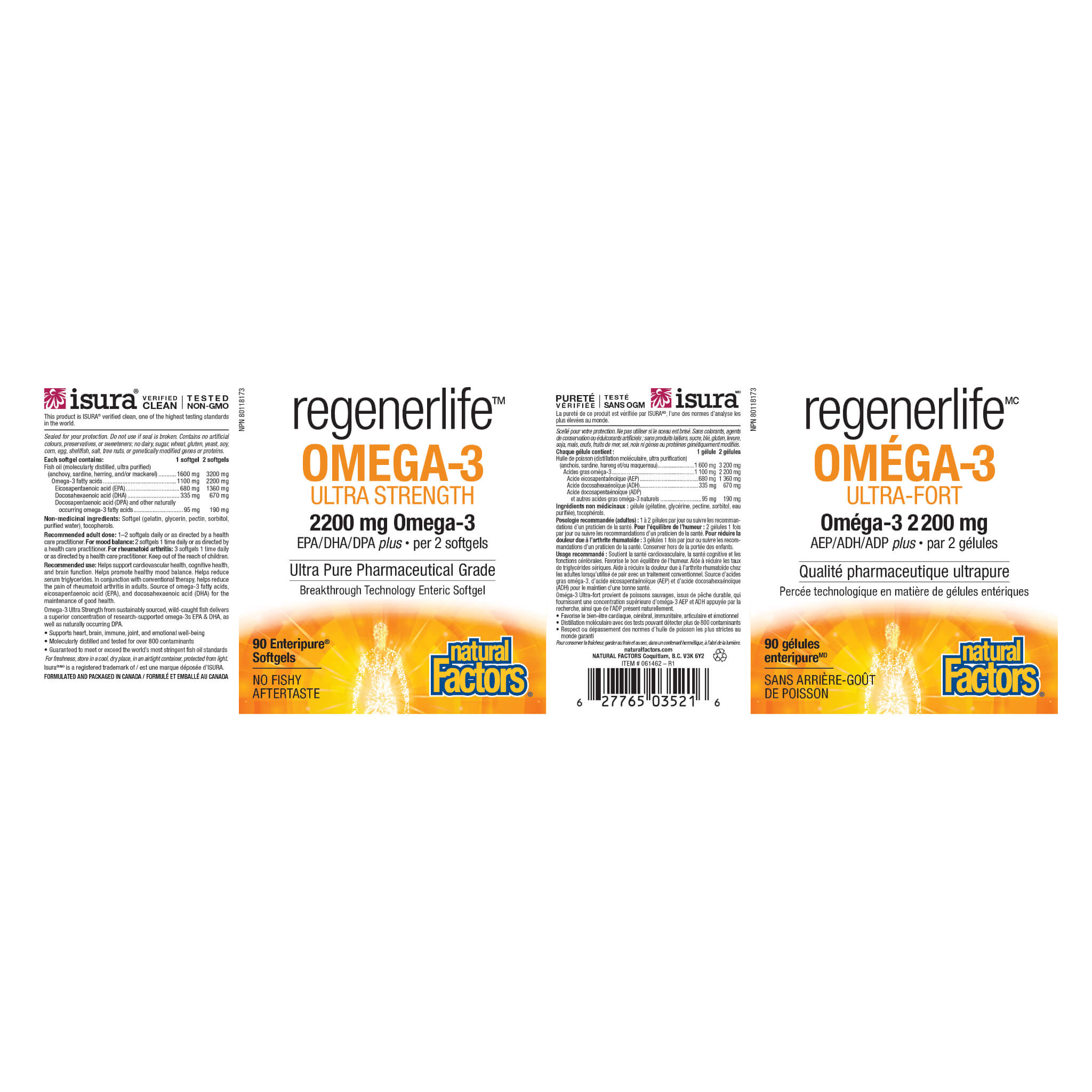 RegenerLife Ultimate Strength Omega 3 Fish Oil Supplement - 2000mg High Potency EPA & DHA for Heart, Brain & Joint Health - Supports Cognitive Function & Cardiovascular Wellness (Perfect for Active Lifestyles & Healthy Aging)