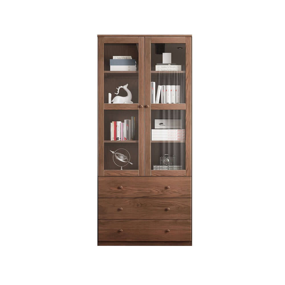 Modern Floor to Ceiling Bookshelf with Doors - Modular Storage Cabinet for Living Room, Office & Bedroom - Space Saving Organizer for Books, Decor & Essentials