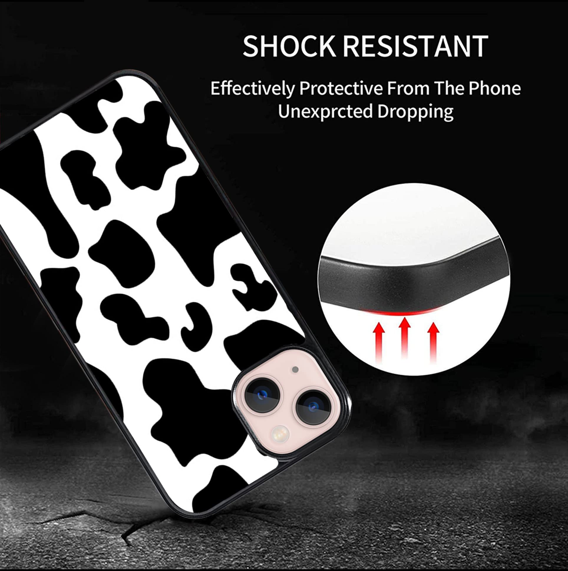 Cow Print iPhone 13 Mini Case - Shock-Absorbent TPU Protective Phone Cover with Cute Animal Design - Perfect for Everyday Use, Travel & Outdoor Activities