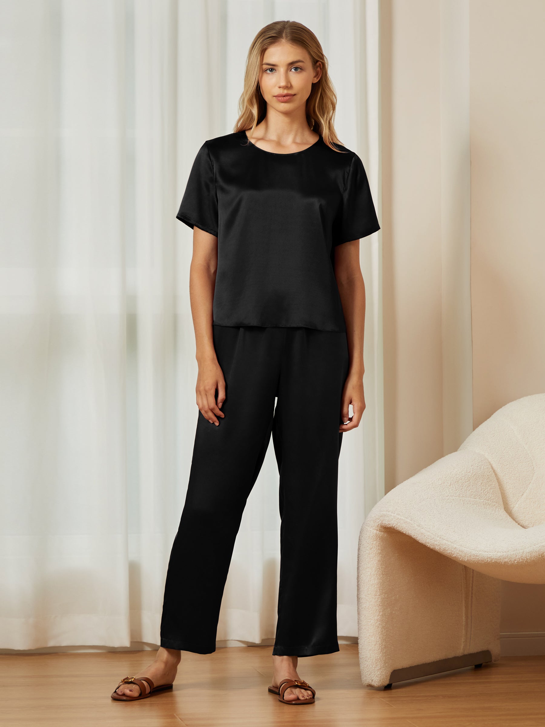 Yves Silk Sleepwear Set - Women's Silk Pullover and Pants for Comfortable Nightwear | Perfect for Relaxing at Home, Travel & Luxury Gift Giving