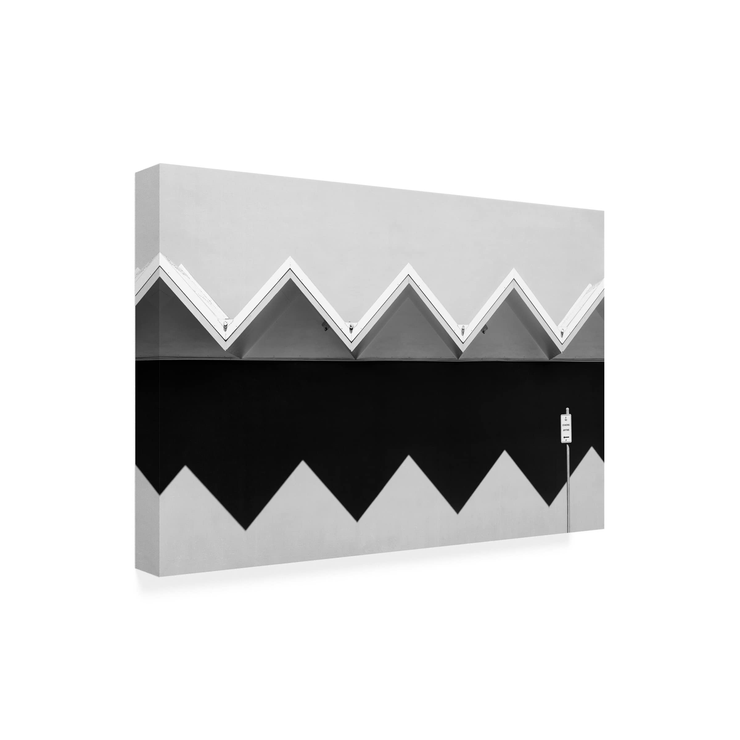 Jacqueline Hammer 'Zig Zag Shadow' Abstract Canvas Wall Art Print - Modern Home & Office Decor for Living Room, Bedroom or Gallery Display