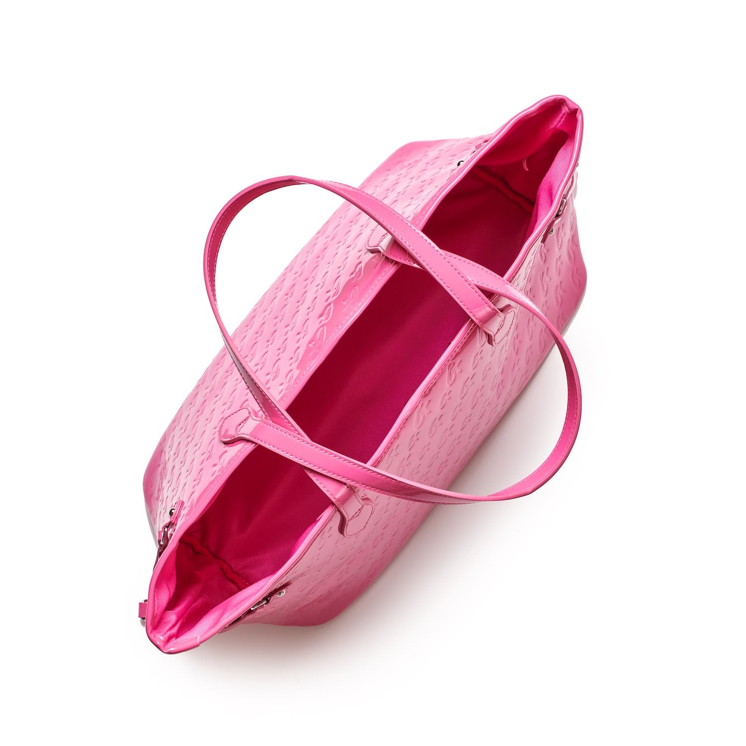 Monogram Glam Tote Bag in Mirror Hot Pink - Stylish Designer Handbag for Women, Perfect for Work, Travel & Everyday Use