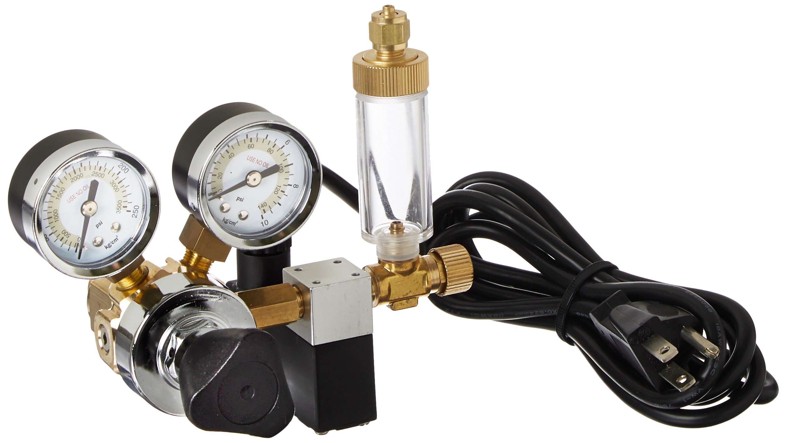 Milwaukee MA957 Dual-Valve CO2 Regulator with Adjustable Flow & Pressure - Dual Gauge (psi & kg/cm²) for Homebrewing, Aquariums & Hydroponics