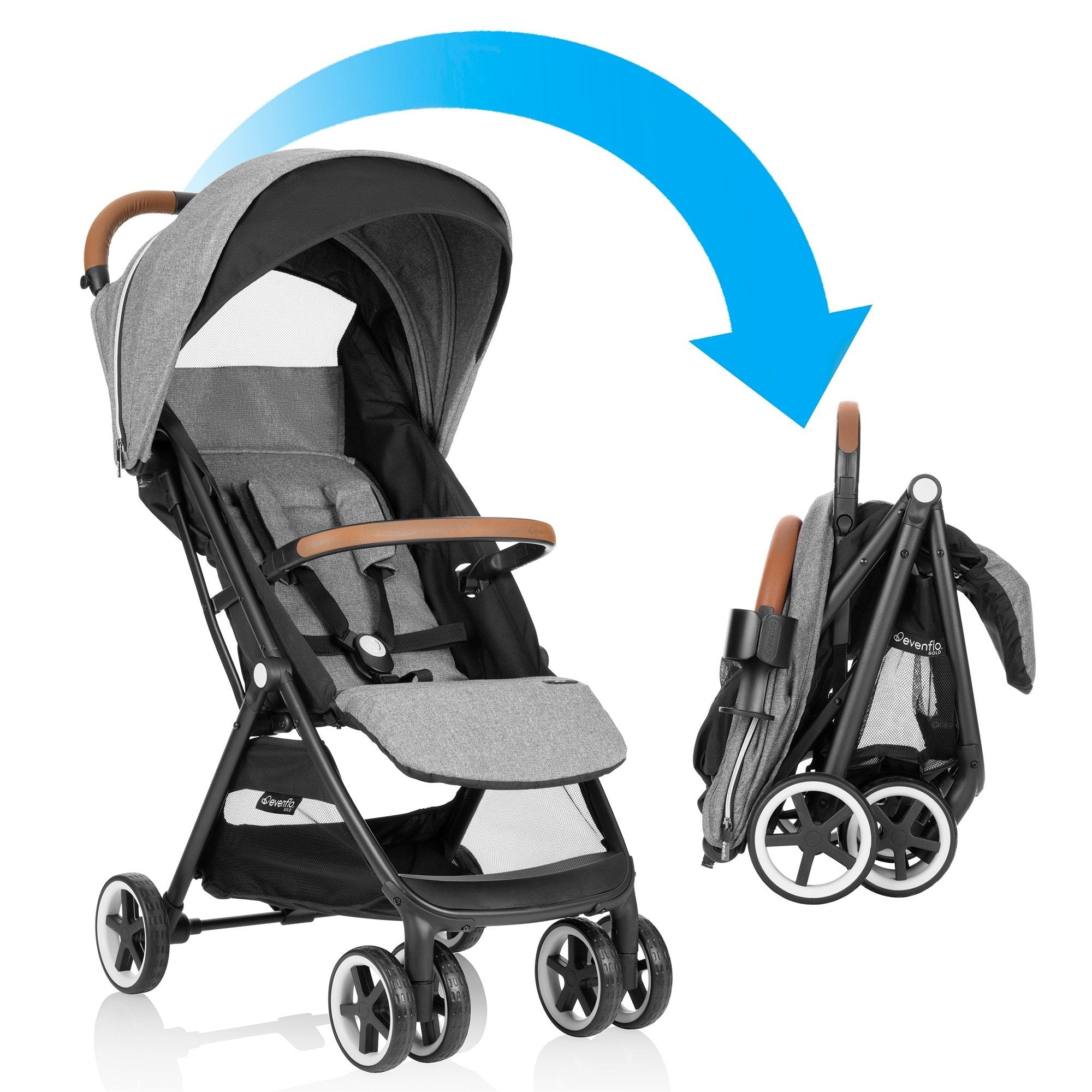 Evenflo Gold Otto Lightweight Stroller - Compact Foldable Baby Stroller with Canopy | Perfect for Travel, Shopping & Daily Walks