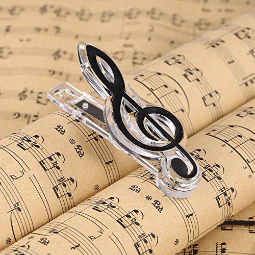 Plastic Music Note Paper Clips - Guitar & Piano Sheet Holder for Violin, Book & Stationery - Black | Perfect for Musicians, Performers & Music Teachers