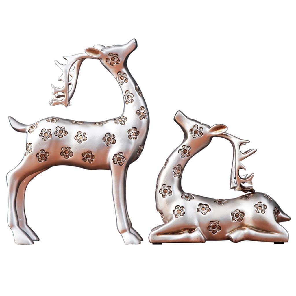 Nordic Style Modern Abstract Lucky Deer Statue - Resin Geometric Elk Sculpture for Home Decor, Tabletop Ornaments, Office Desk & Living Room Decoration