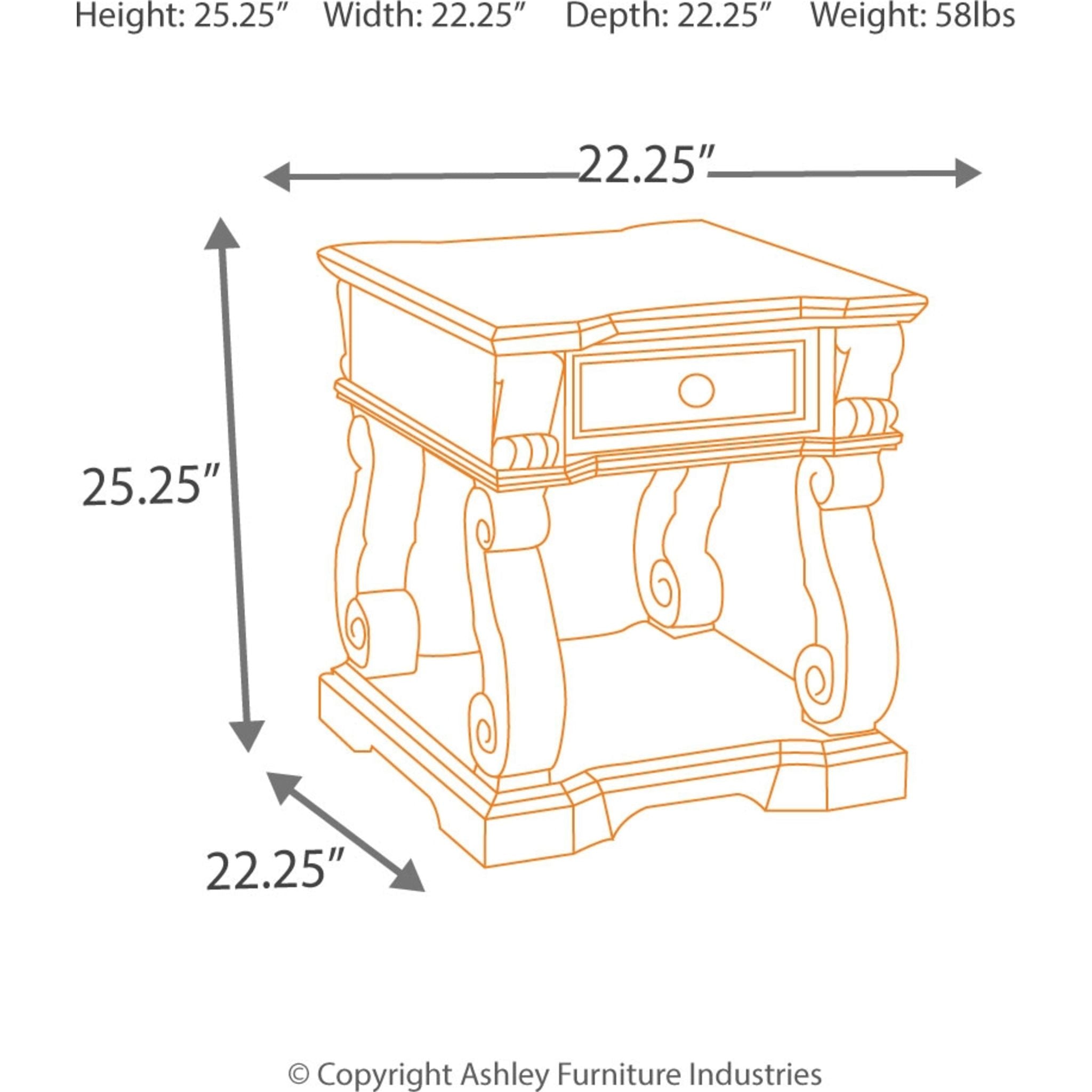 Alymere Rustic Brown End Table - Small Side Table for Living Room, Bedroom, or Office - Perfect for Coffee, Books, and Decor