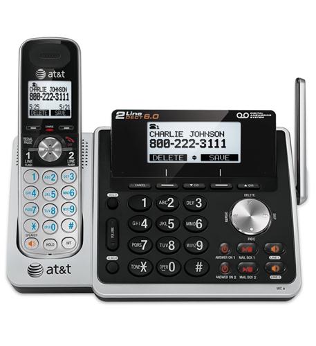2-Line Cordless Phone System with ITAD ATT TL88102 - Ideal for Home & Office Communication