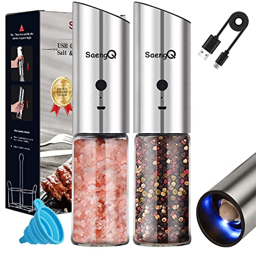 Rechargeable Electric Salt and Pepper Grinder Set