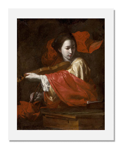 Bernardo Cavallino Saint Cecilia Painting - Baroque Art Reproduction for Home Decor & Church Wall Art | Perfect for Living Room, Bedroom, or Religious Spaces