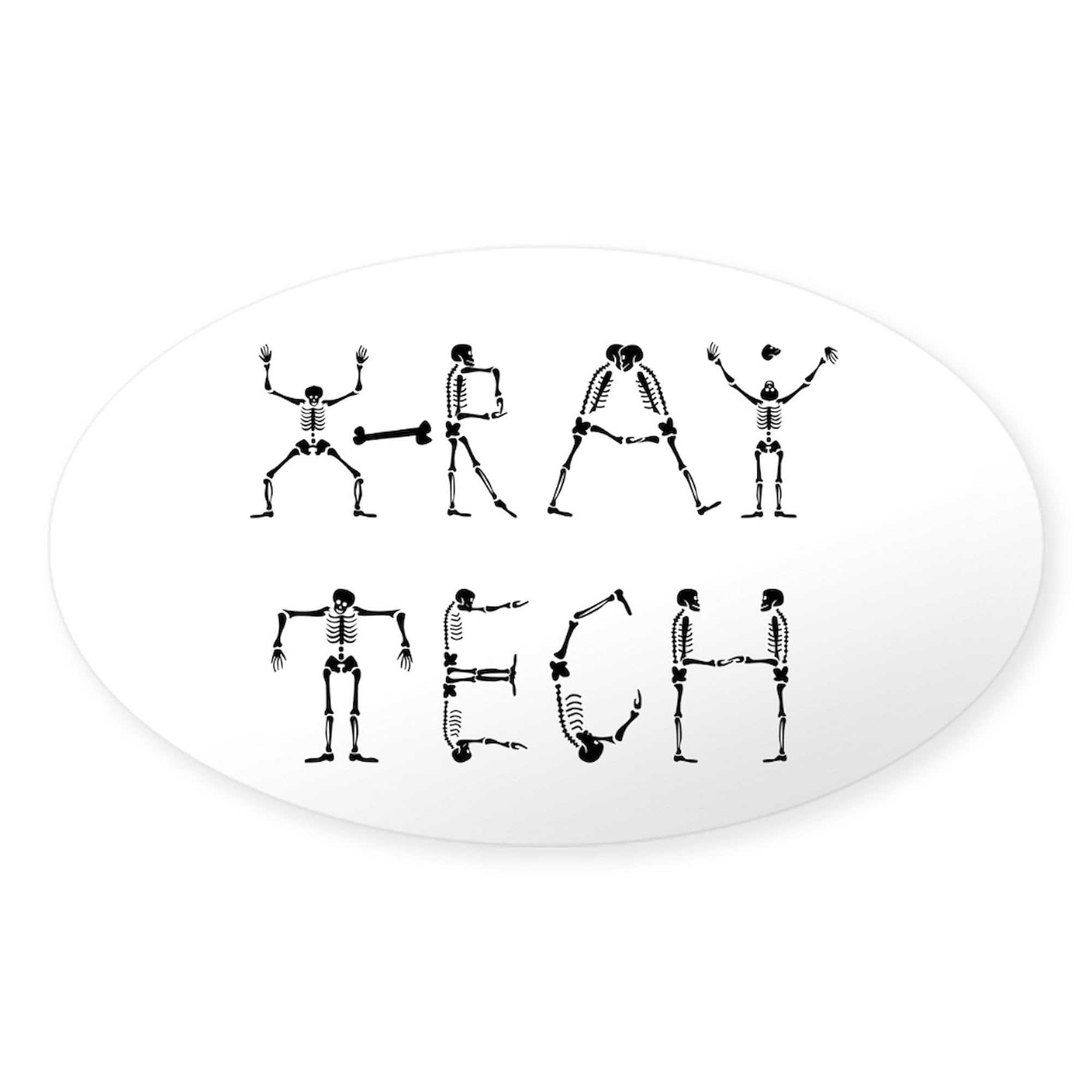 X Ray Tech Oval Sticker - Decorative Car Bumper Decal for Medical Professionals - Perfect for Cars, Laptops & Water Bottles