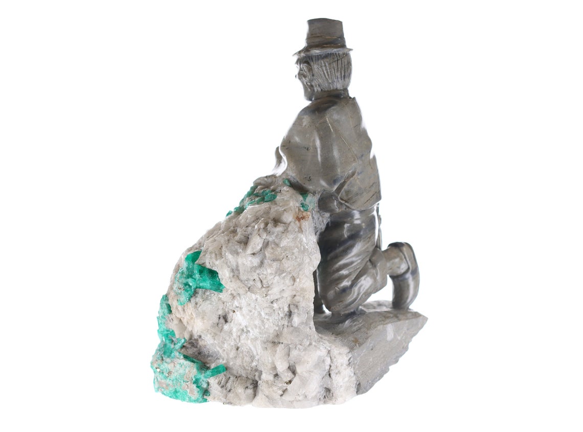 Natural Colombian Emerald Rough Crystal Sculpture - Handcrafted Gemstone Art for Home Decor, Meditation & Healing