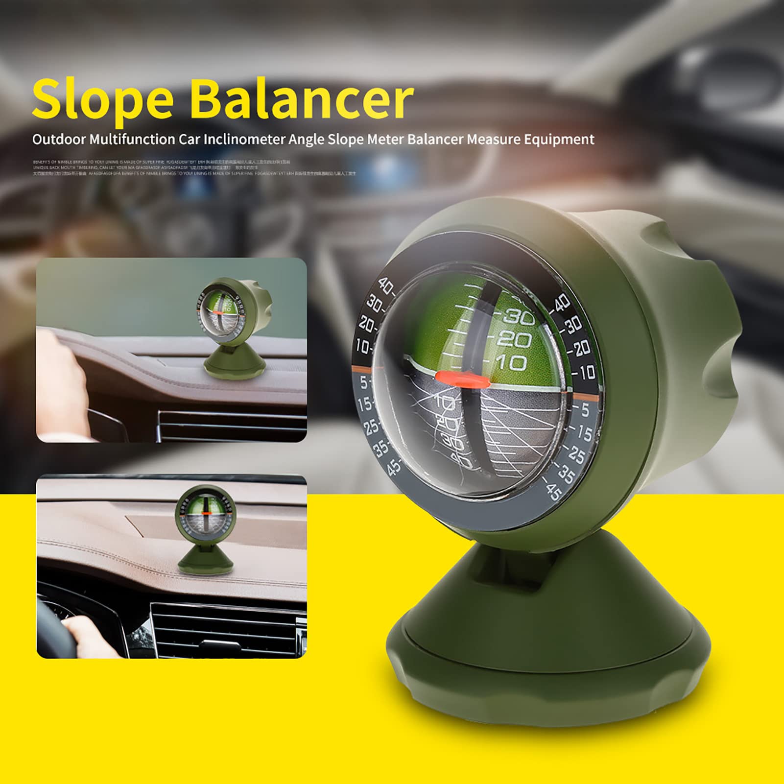 Digital Car Inclinometer - Adjustable Vehicle Clinometer with Compass for Off-Roading, 4x4, SUV & Truck Adventures | Accurate Slope & Tilt Measurement