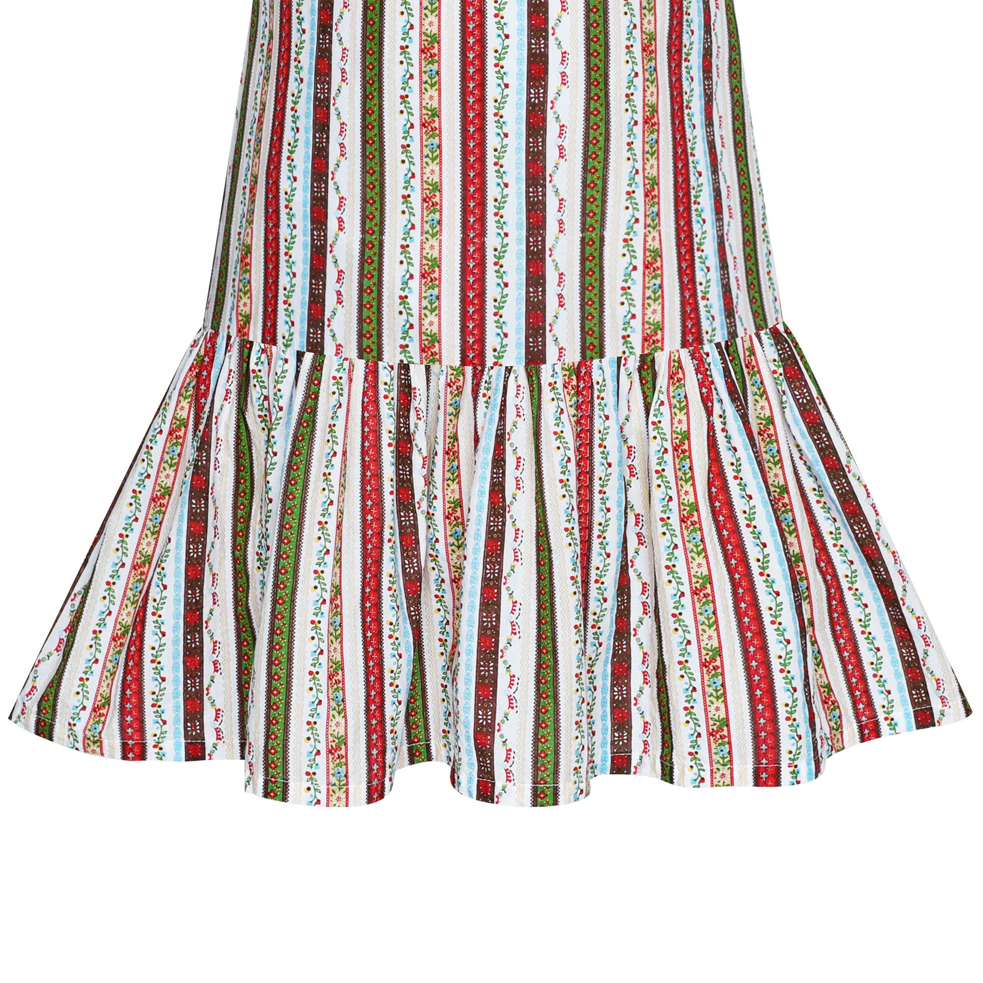 Sunny Fashion Girls' Pink Floral Long Sleeve Cotton Casual Dress - Size 4-8 | Perfect for School, Parties & Everyday Wear