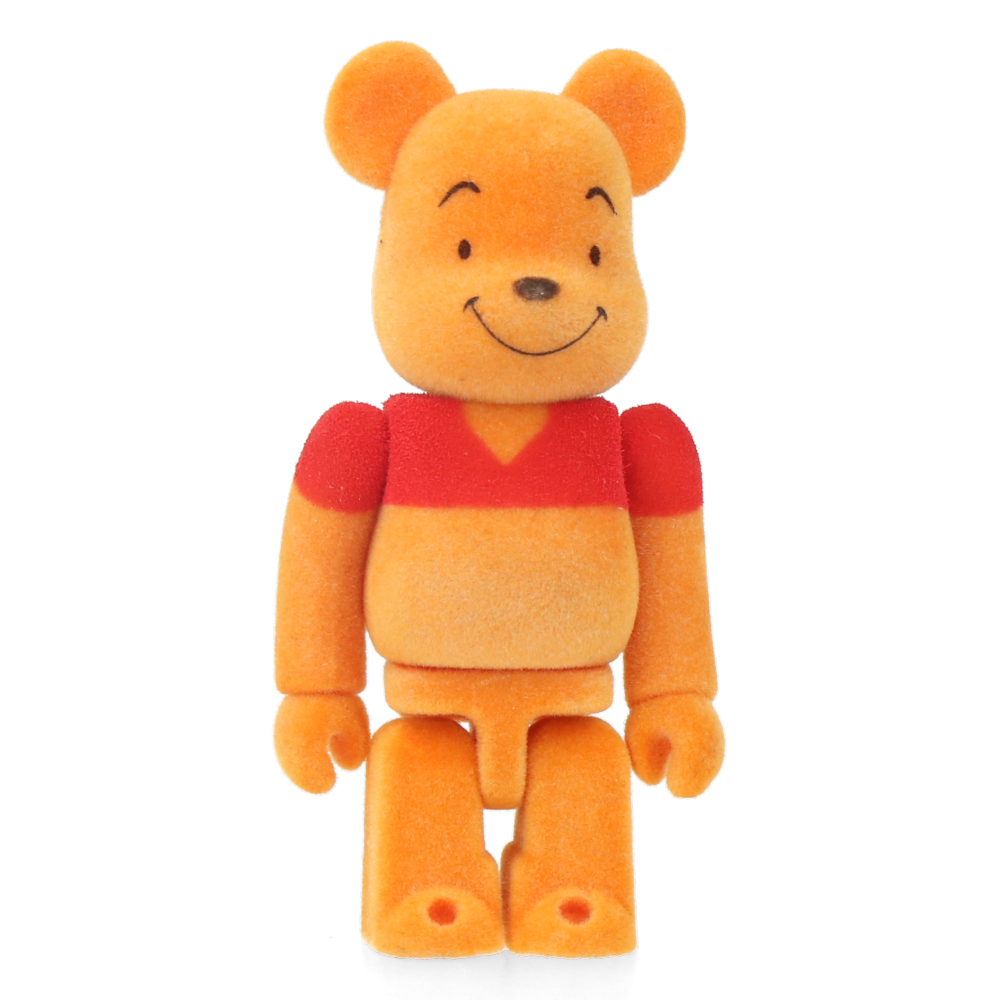 Authentic 100% Bearbrick Winnie the Pooh Flocked Collectible Figure - Perfect for Disney Fans, Home Decor & Gift Giving