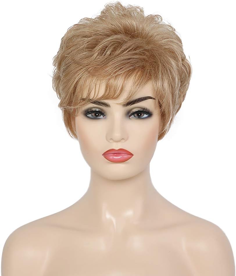 Short Layered Pixie Cut Human Hair Blended Wig for Women - Natural Look & Comfortable Wear - Perfect for Daily Use, Cosplay & Special Occasions