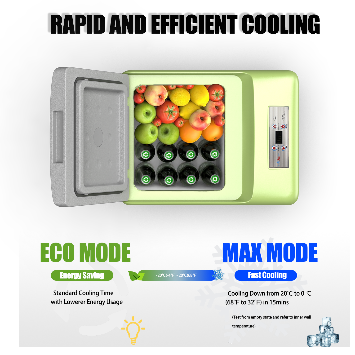 Alpicool C9PT 12V Portable Car Refrigerator - 18 Quart Compact Mini Fridge for Road Trips, Camping & Travel | Energy Efficient Cooling for Food & Drinks