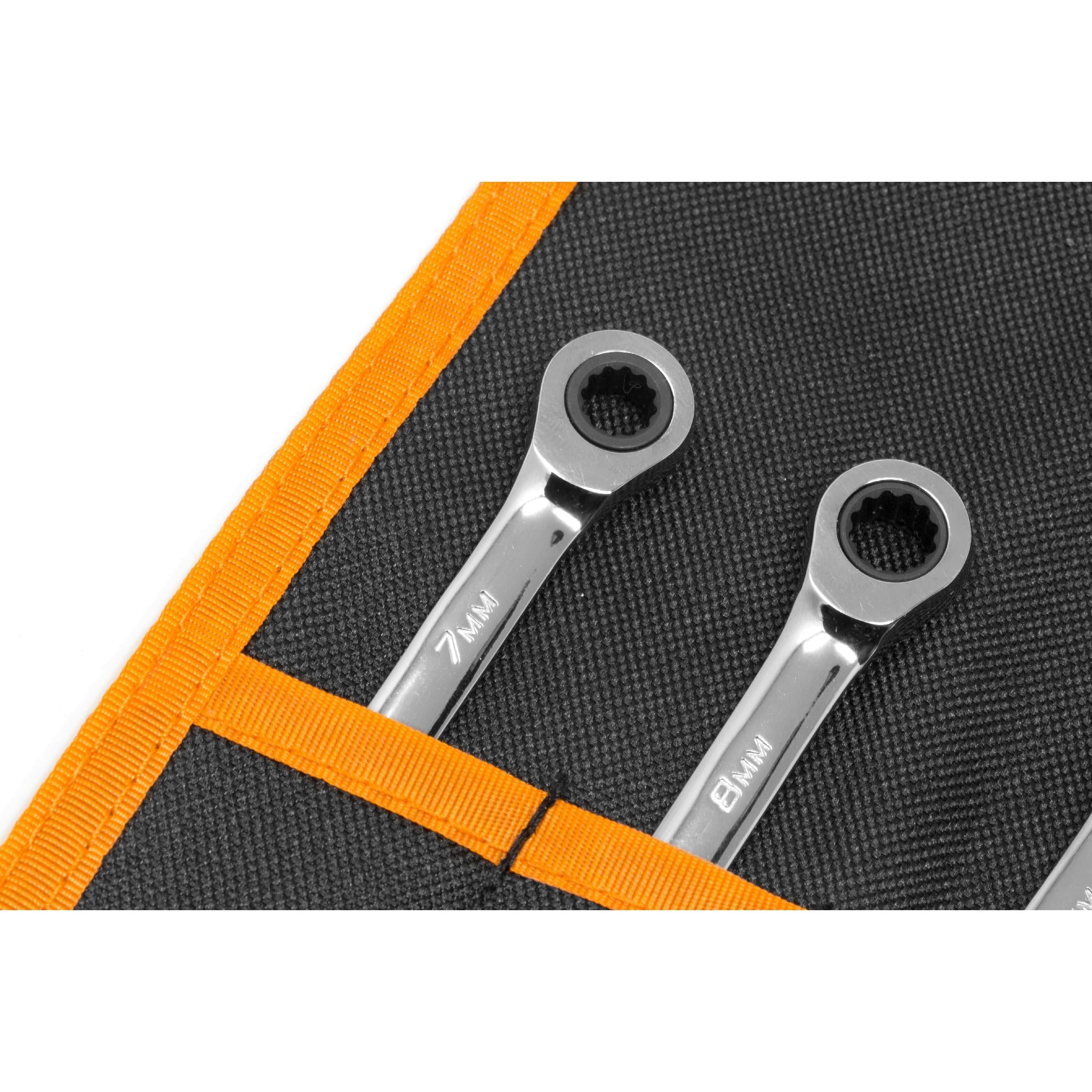 WEN WR161M 16-Piece Professional Grade Ratcheting Metric Combination Wrench Set with Storage Pouch - Perfect for Automotive Repair, DIY Projects & Home Maintenance