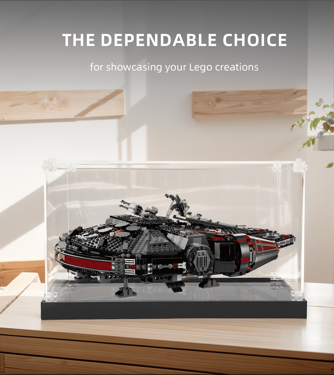 LEGO Star Wars The Dark Falcon 75389 Display Case - Premium Acrylic Showcase for Collectible Model | Perfect for Home Decor, Office Display & Gift for Star Wars Fans