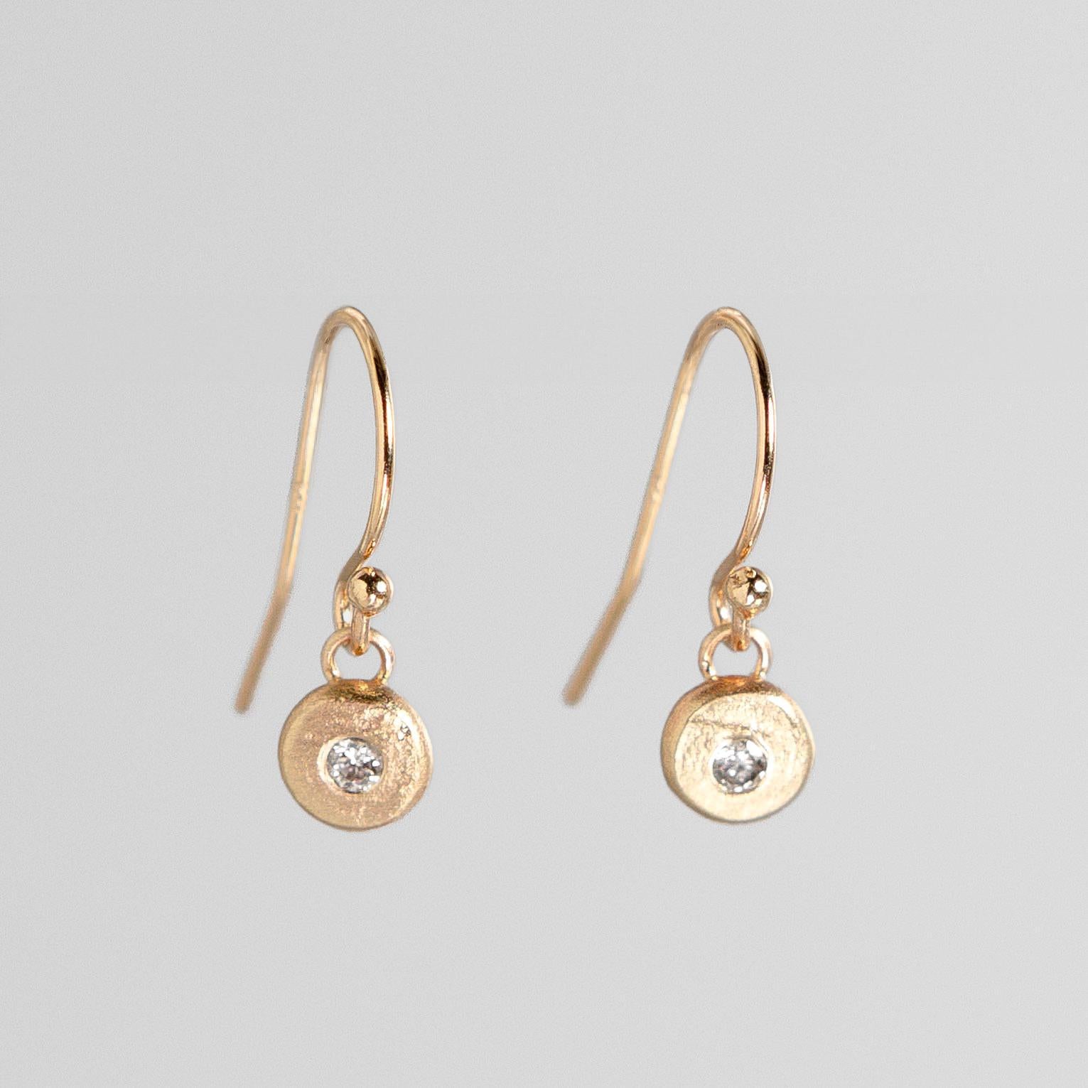 14K Yellow Gold Pebble Drop Earrings – Elegant Dangle Earrings for Women, Perfect for Weddings, Parties & Everyday Wear