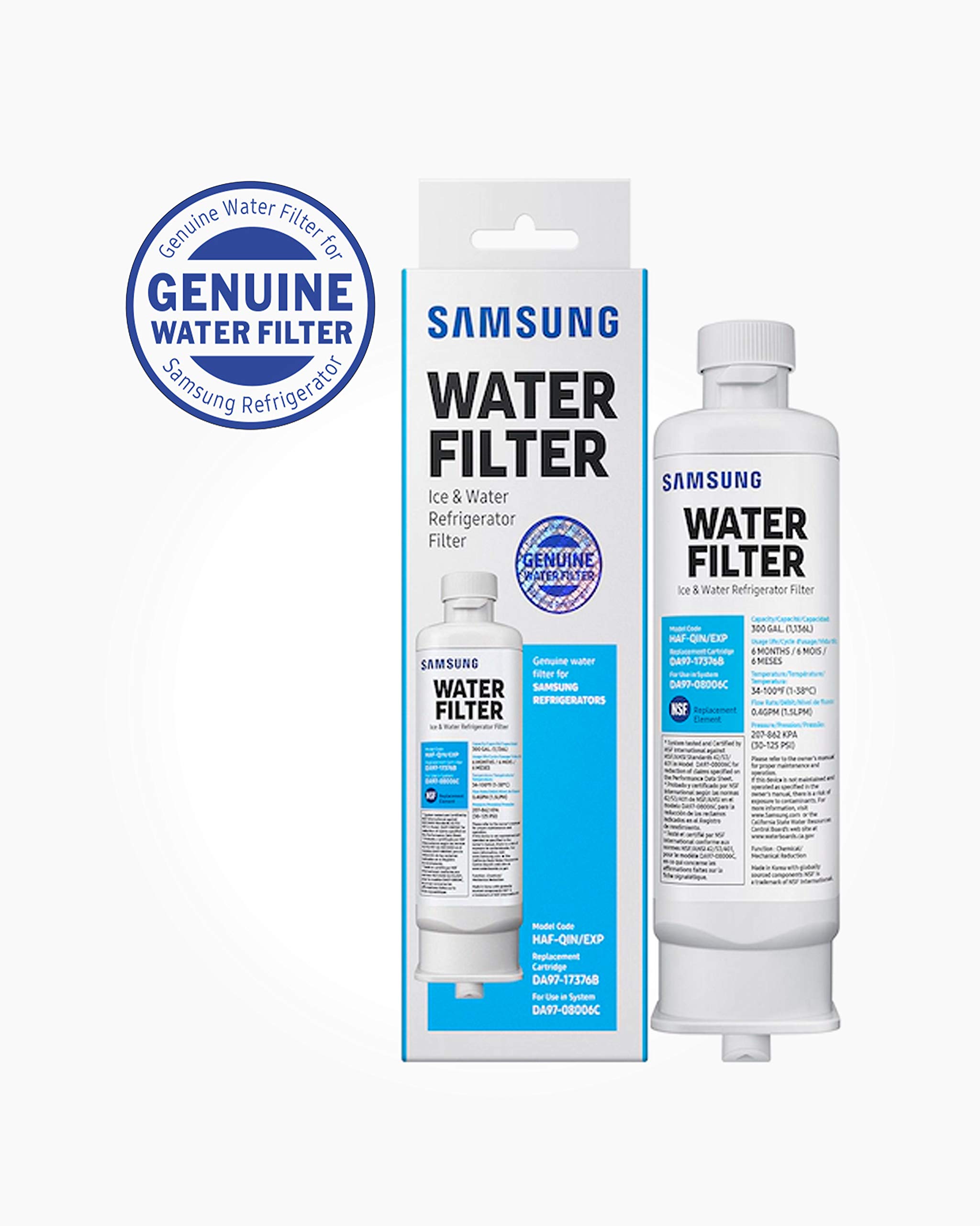 Samsung Genuine Refrigerator Water Filter and Ice Maker Replacement (3-Pack) - Compatible with Samsung Fridges - Clean & Fresh Drinking Water for Home, Office, and Kitchen Use