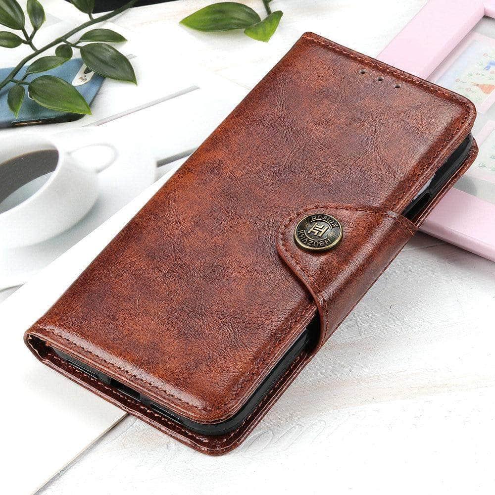 Premium Leather Wallet Card Holder for iPhone 12 Pro Max & Mini - Slim RFID Blocking Phone Case with 3 Card Slots | Perfect for Everyday Use, Travel & Contactless Payments