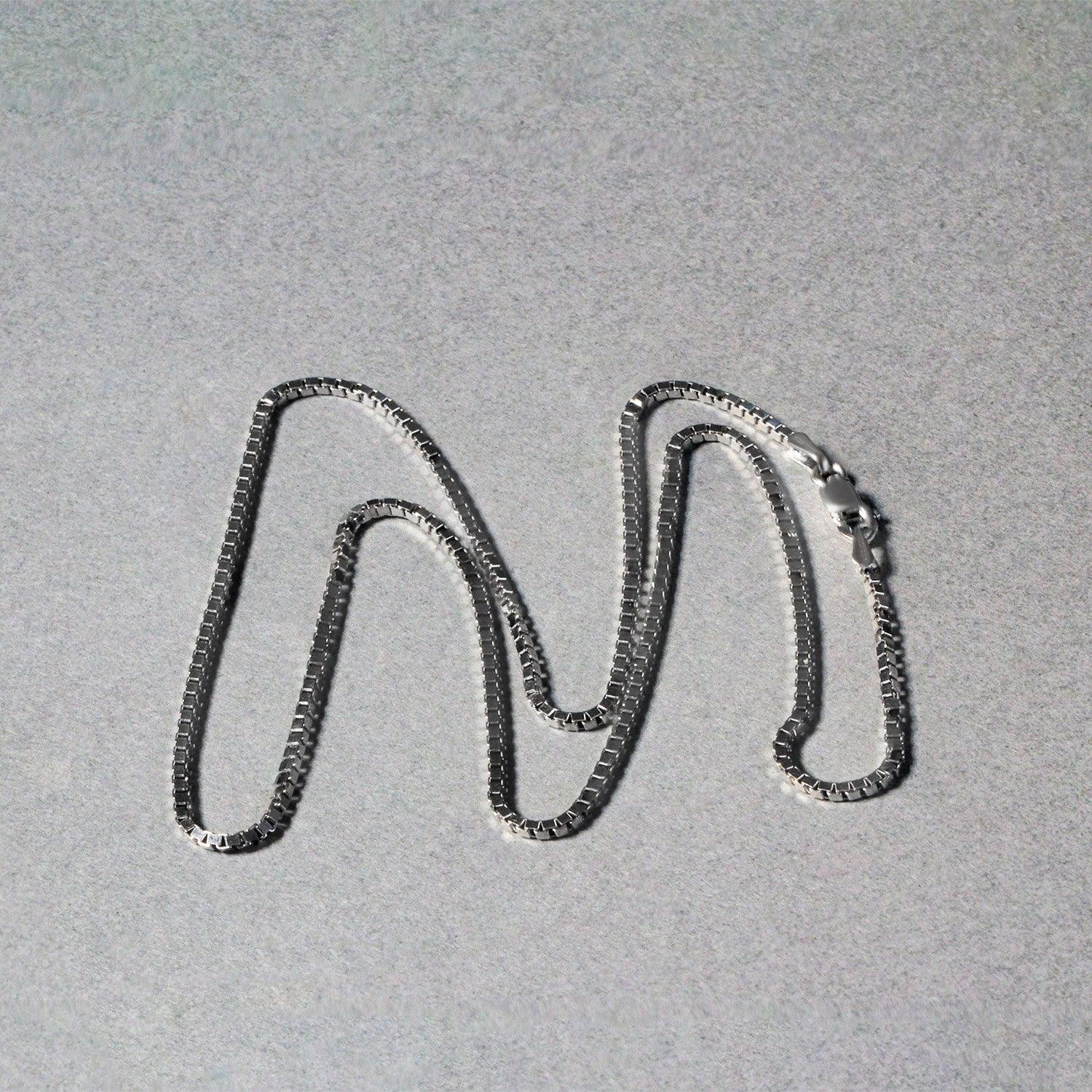 18K White Gold Classic Box Chain Necklace 1.4mm - Elegant Jewelry for Women, Perfect for Everyday Wear, Gifts & Special Occasions