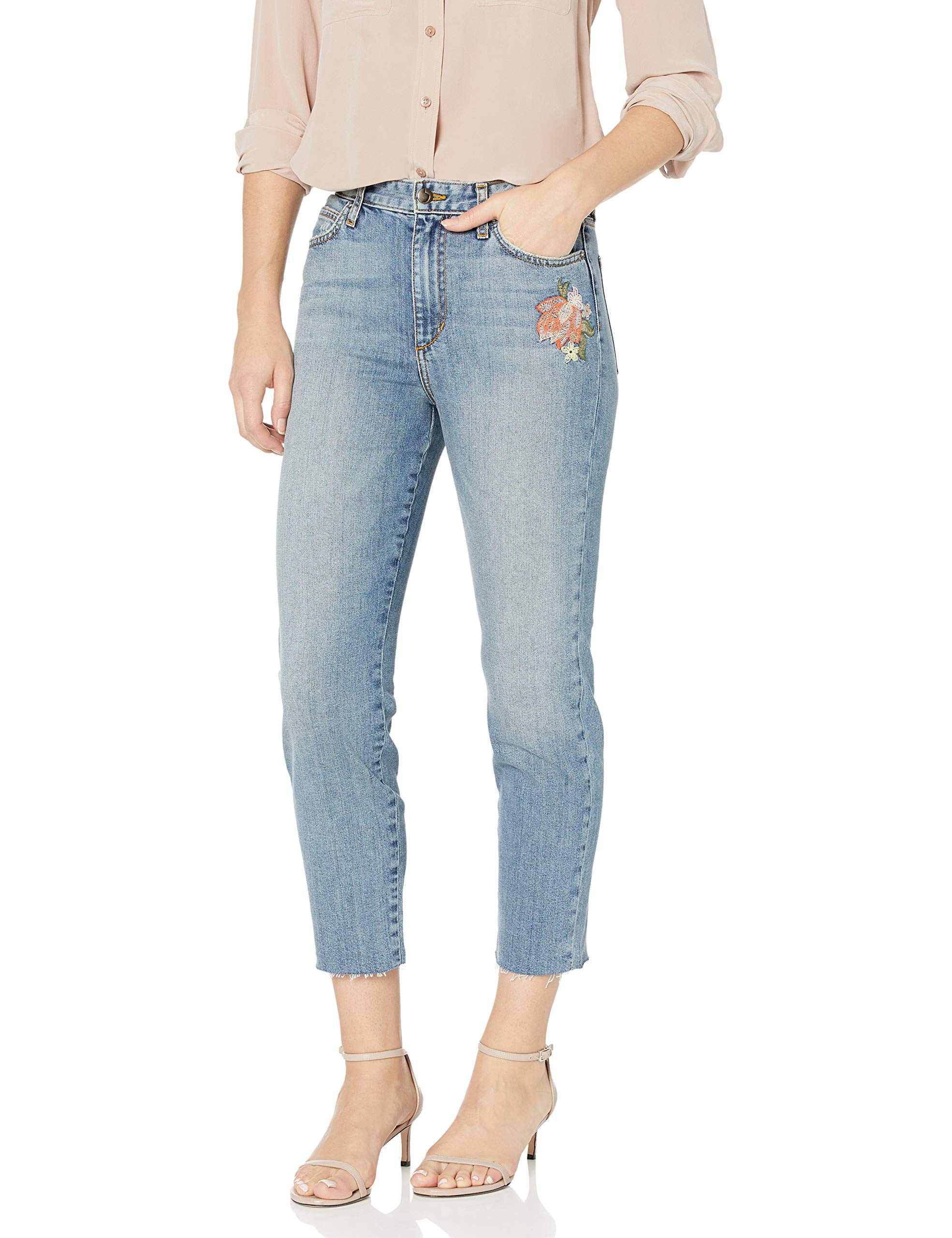Joe's Jeans Women's Debbie Boyfriend Ankle Jeans - Maize Wash Distressed Denim Pants | Casual Everyday Wear, Weekend Outfits & Street Style Fashion