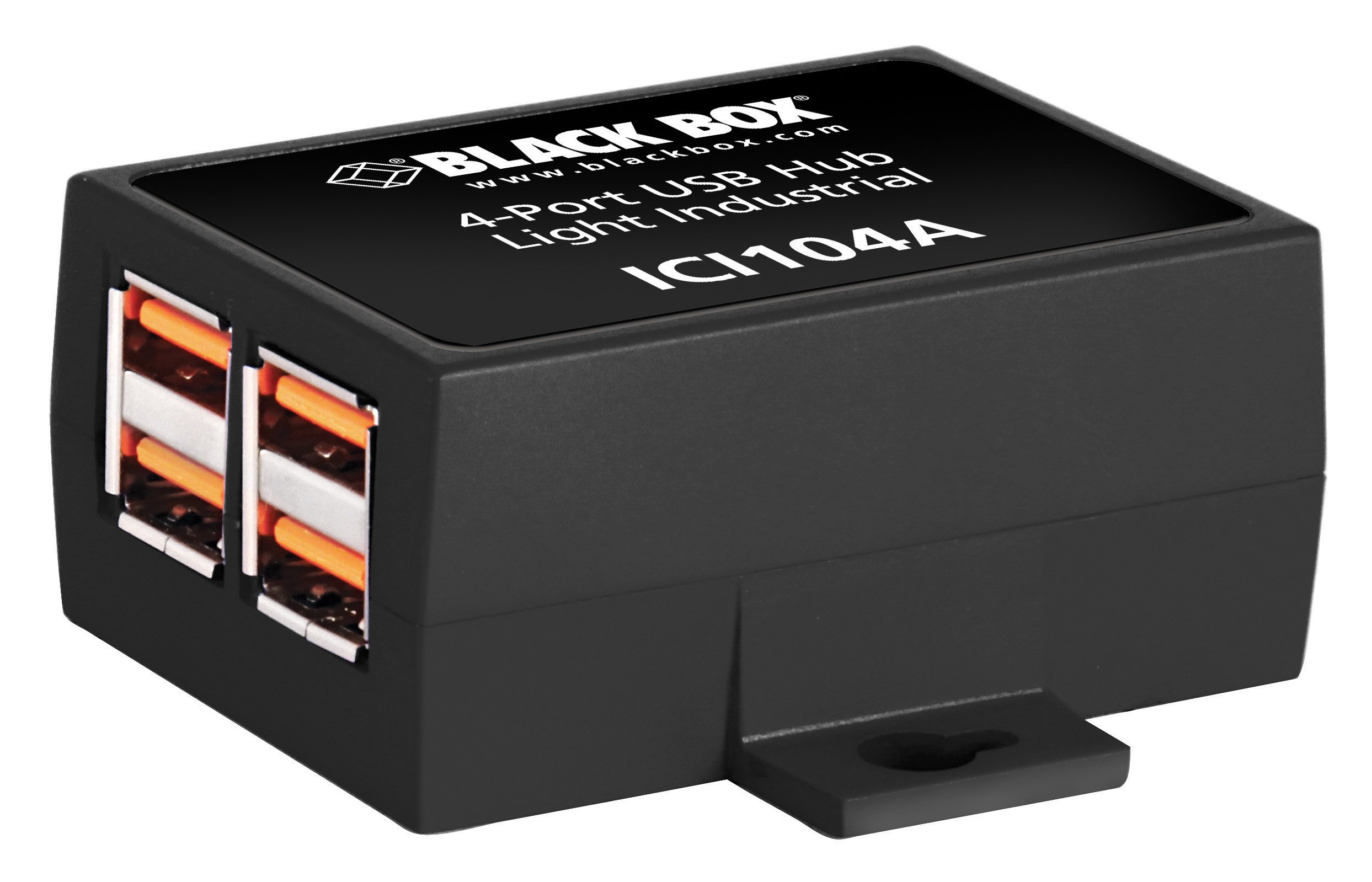 Black Box ICI104A 4-Port Industrial USB 2.0 Hub - Rugged USB Hub for Factory Automation, Machine Control & Harsh Environments