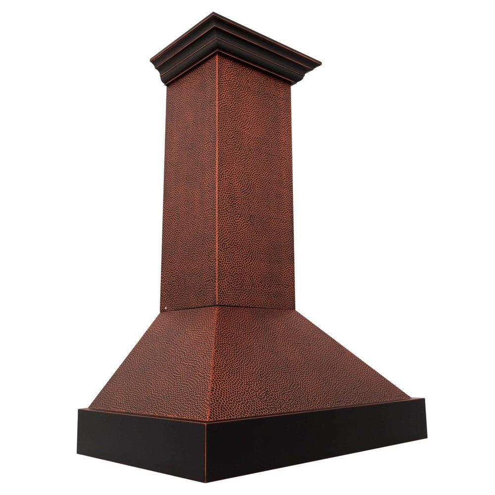 ZLINE Designer Series Wall Mount Range Hood in Hand Hammered Copper & Oil Rubbed Bronze (655 HBXXX) - Premium Kitchen Ventilation for Modern Homes & Restaurants