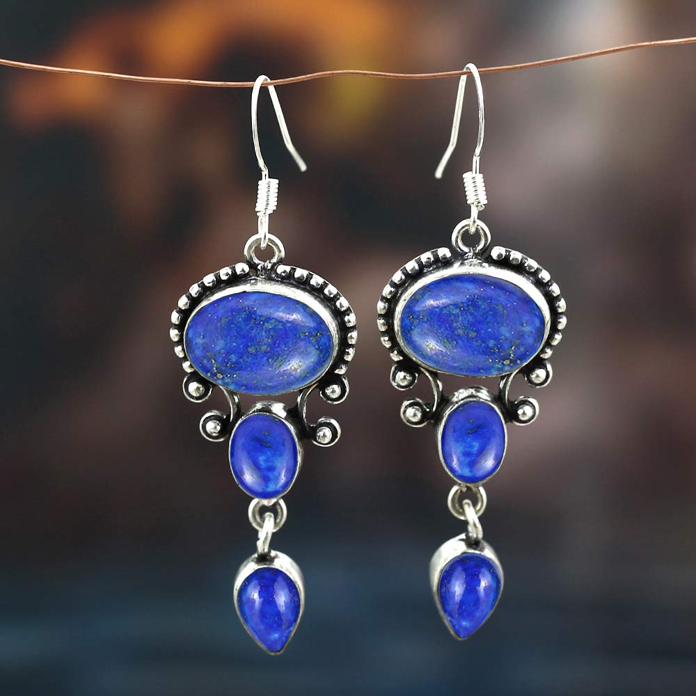 16.96 Carats Natural Semi-Precious Gemstone Dangle Earrings for Women - Handmade Bohemian Jewelry, Perfect Gift for Mom & Wife (Birthday, Anniversary, Valentine's Day) | Elegant for Parties, Weddings & Daily Wear