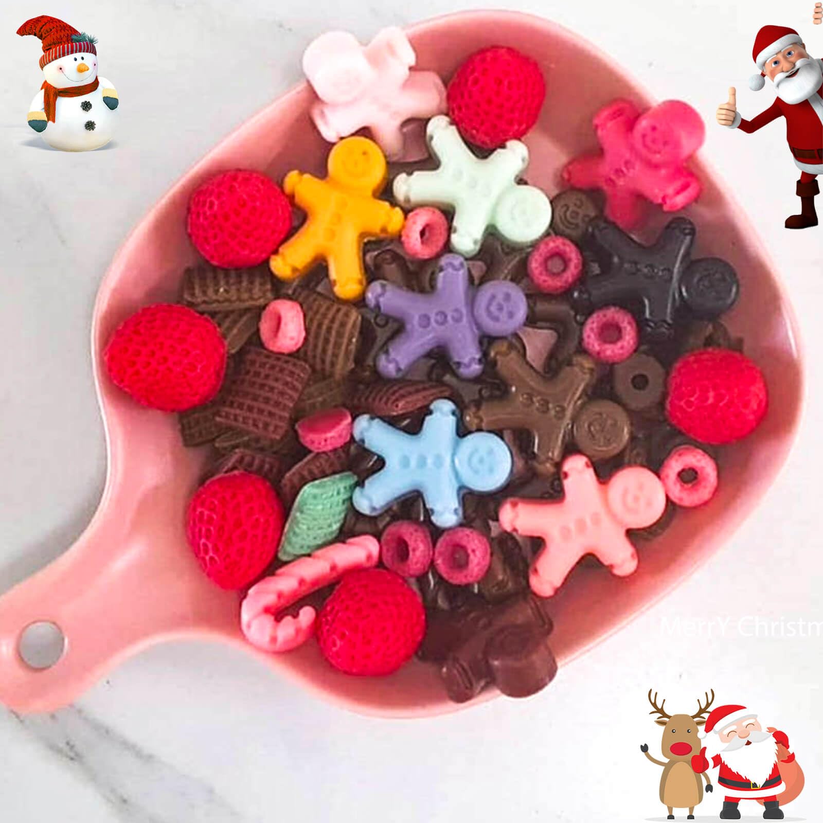 3 Pack Christmas Silicone Baking Molds - Santa, Tree, Snowman Cookie & Candy Molds for Chocolate, Gummies, Jello, Soap, Candle Making | Holiday Baking & DIY Crafts Gift Idea