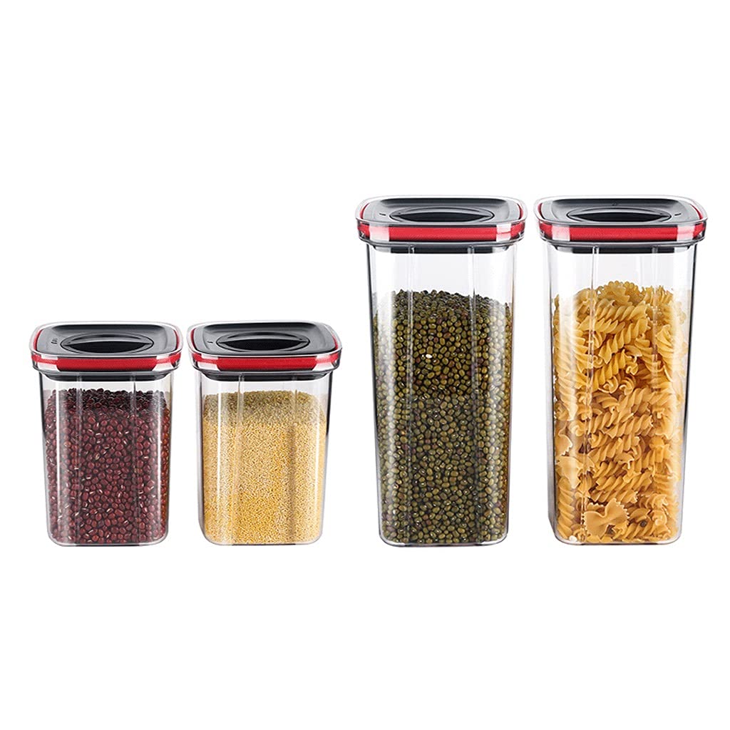 FSHAN 4-Piece Airtight Food Storage Containers Set with Embedded Lids - 1400ml x 2 + 2000ml x 2 - Perfect for Cereal, Pasta, Flour & Dry Food Storage - Ideal for Kitchen Pantry Organization & Bulk Food Preservation
