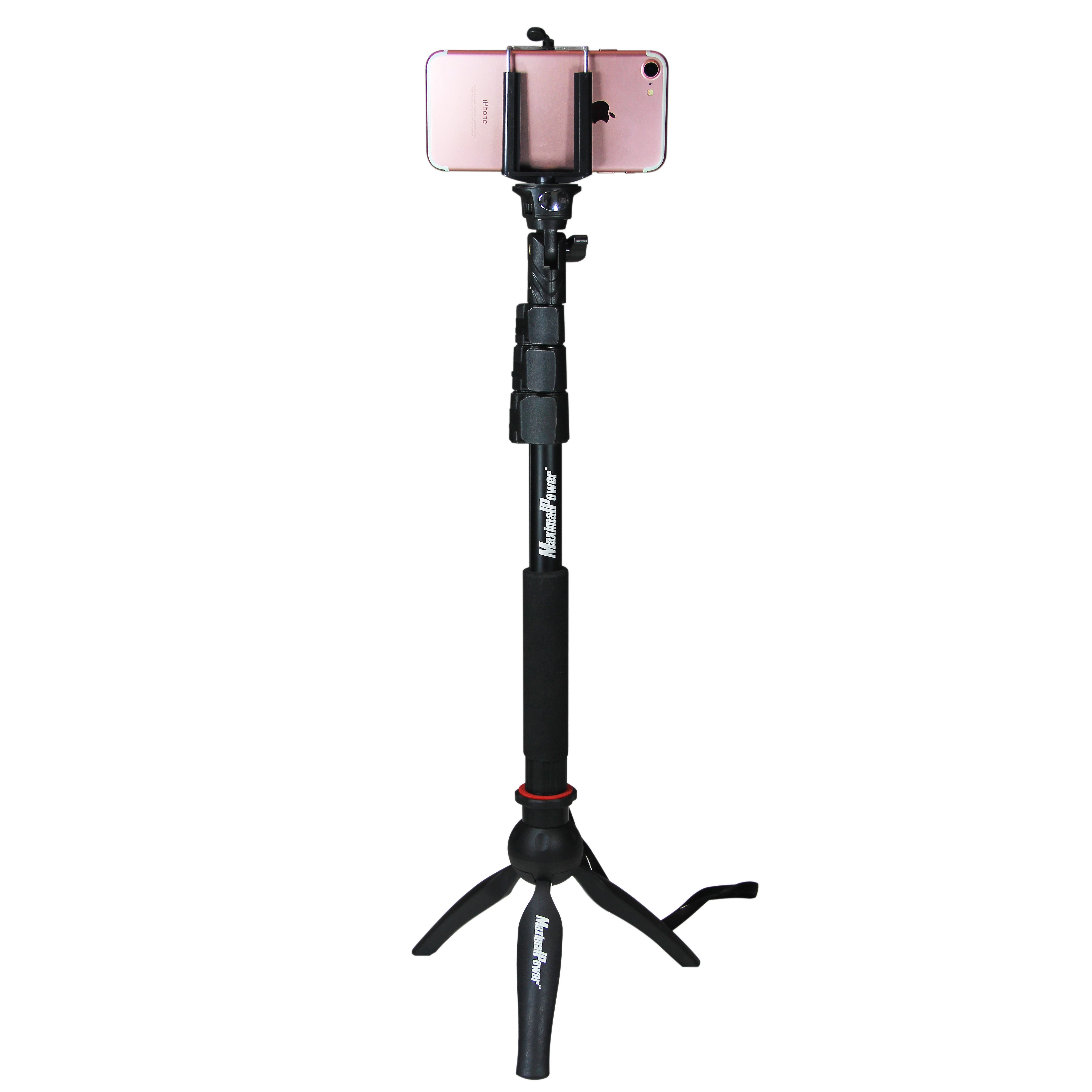 MaximalPower™ Compact Camera Mini Tripod & Monopod with Phone & GoPro Mount - Perfect for Travel, Vlogging, and Outdoor Photography