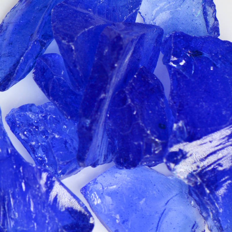 Blue Fire Glass - Stunning Handmade Glass Art for Home Decor, Gifts & Wedding Centerpieces | Perfect for Living Room, Dining Table & Special Occasions