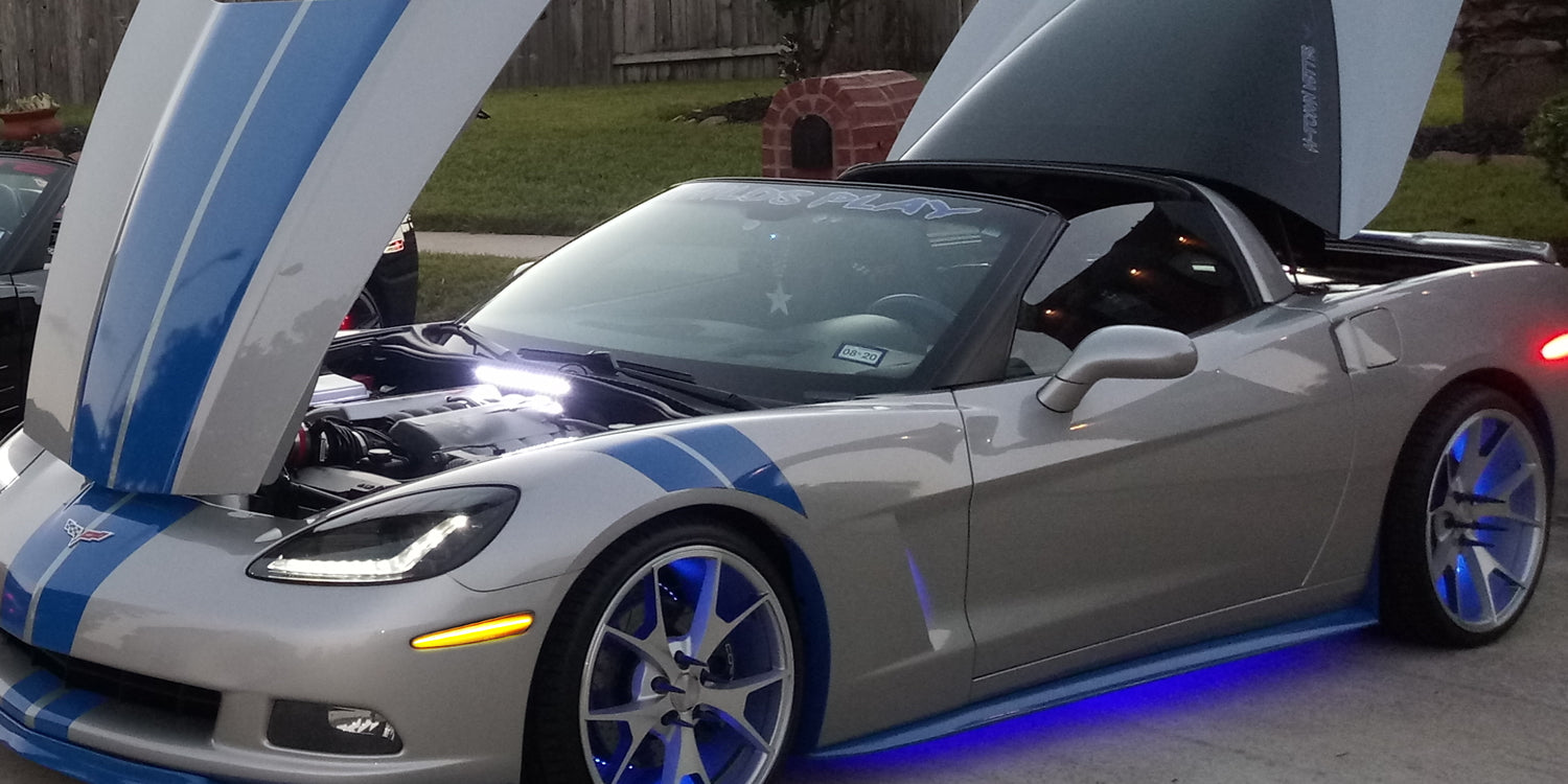 05-13 Chevy Corvette C6 Clear LED Side Marker Lights - Front & Rear Replacement for Enhanced Visibility - Perfect for Night Driving & Car Customization
