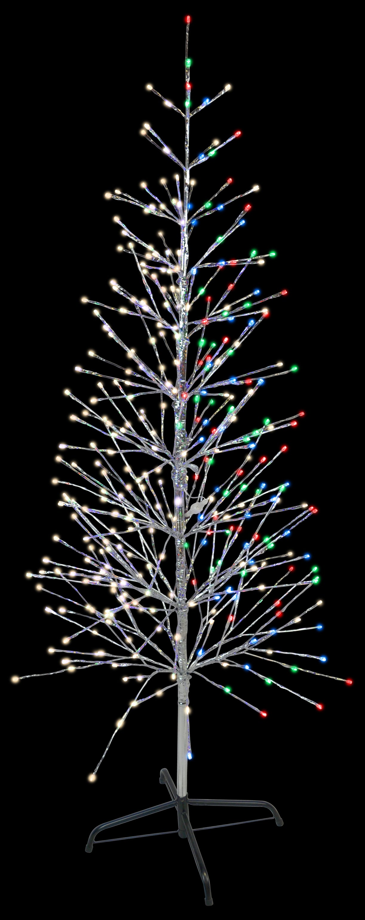 5.5 Foot Color Changing LED Silver Wrapped Birch Tree - Warm White to Multicolor Indoor/Outdoor Decorative Lighting for Christmas, Garden, Party & Wedding Decor