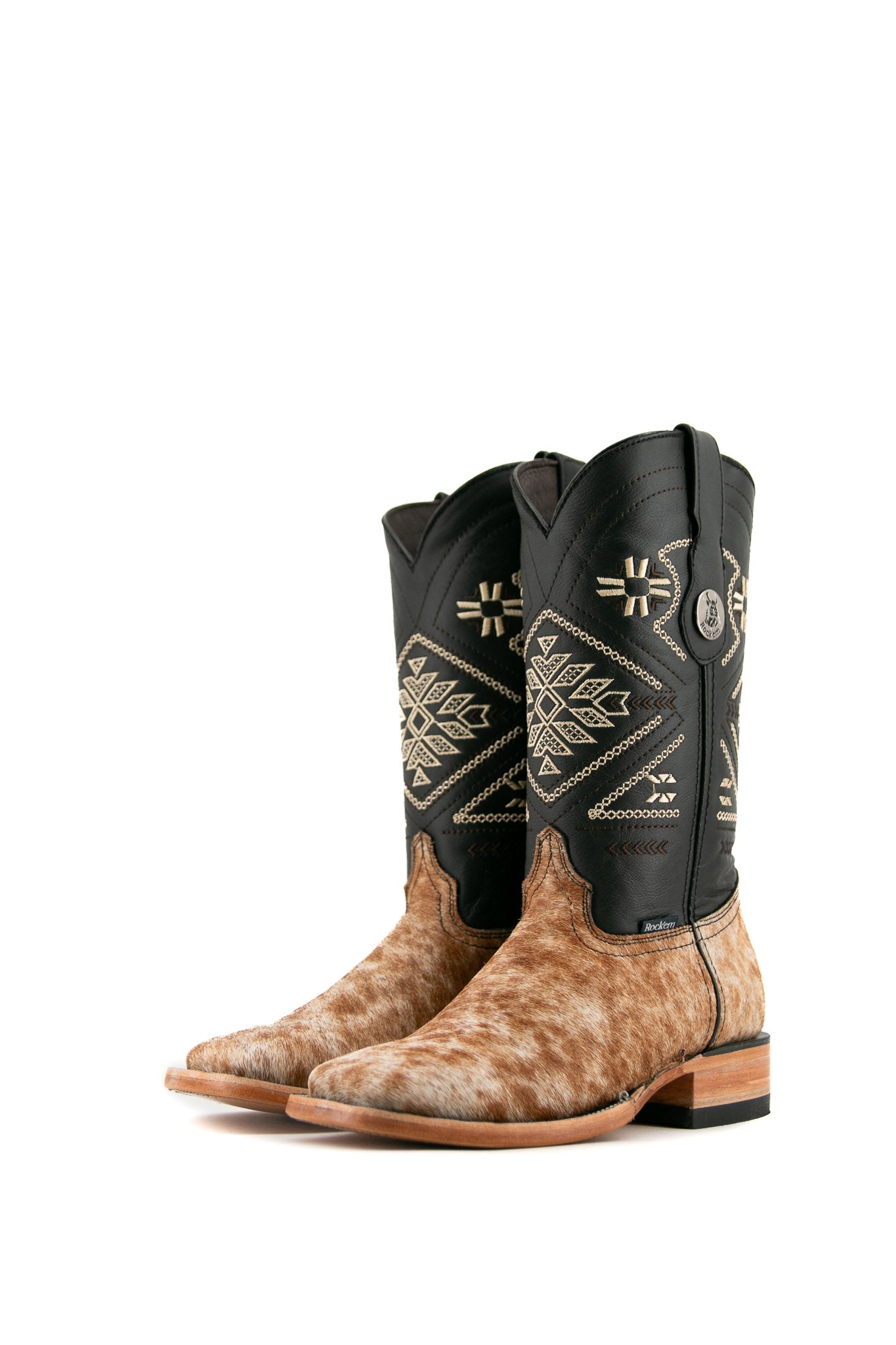 Women's Square Toe Cowhide Cowgirl Boots - Size 7 Western Riding Boots for Country Dancing, Rodeo & Casual Wear - JW71 Box
